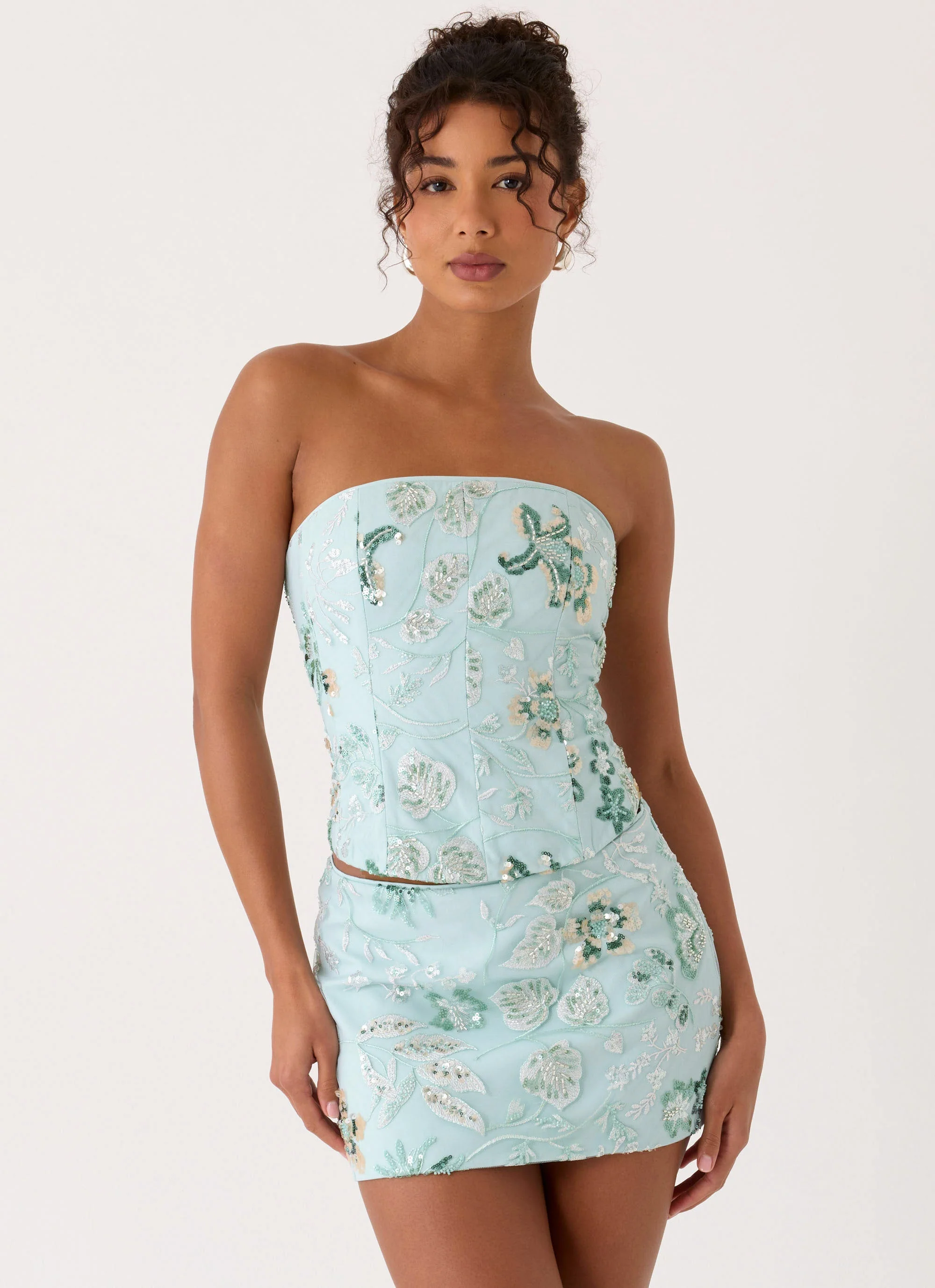 Solaire Strapless Corset Top - Pistachio - Image 8