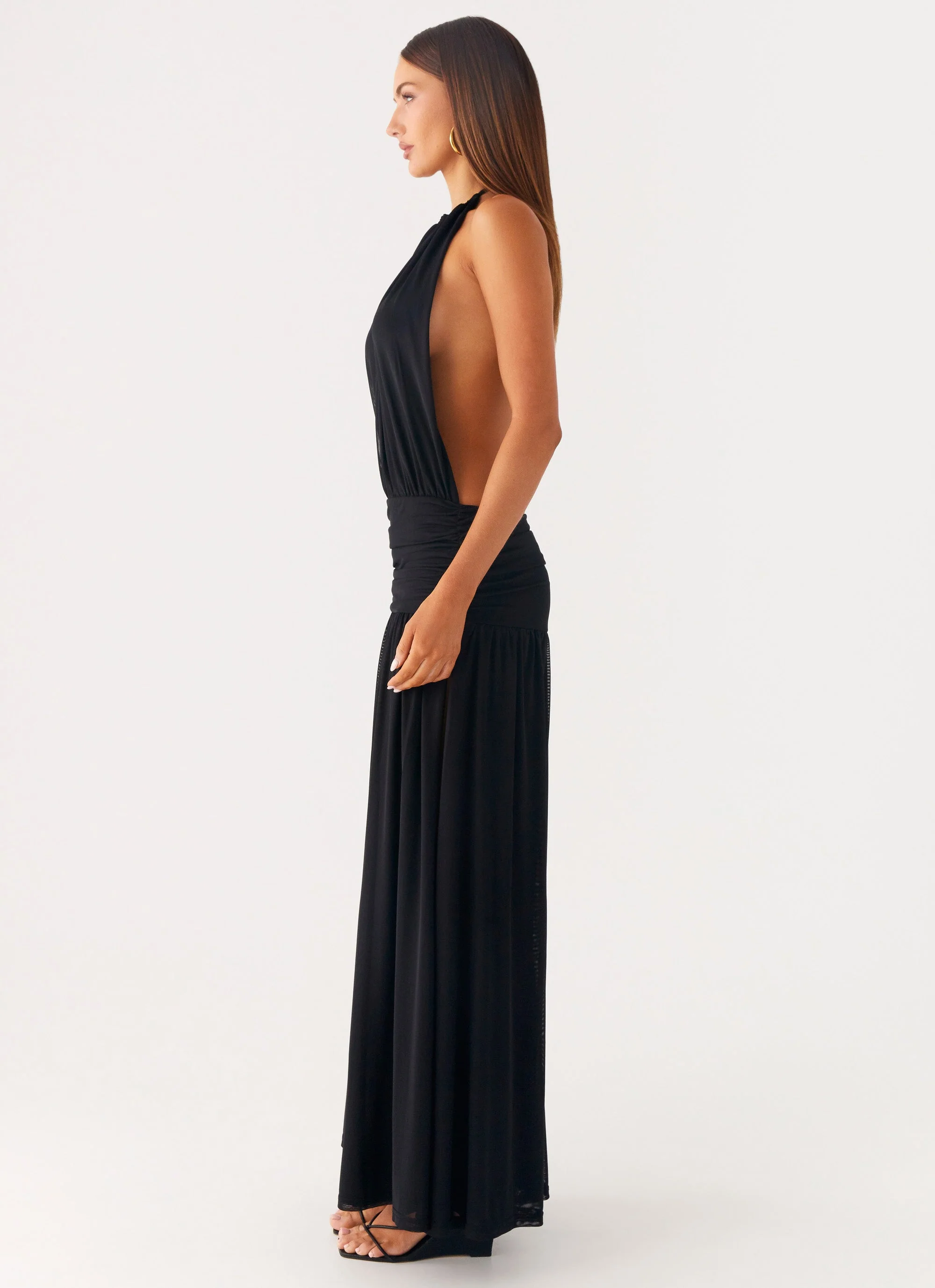Solena Halter Neck Maxi Dress - Black - Image 2