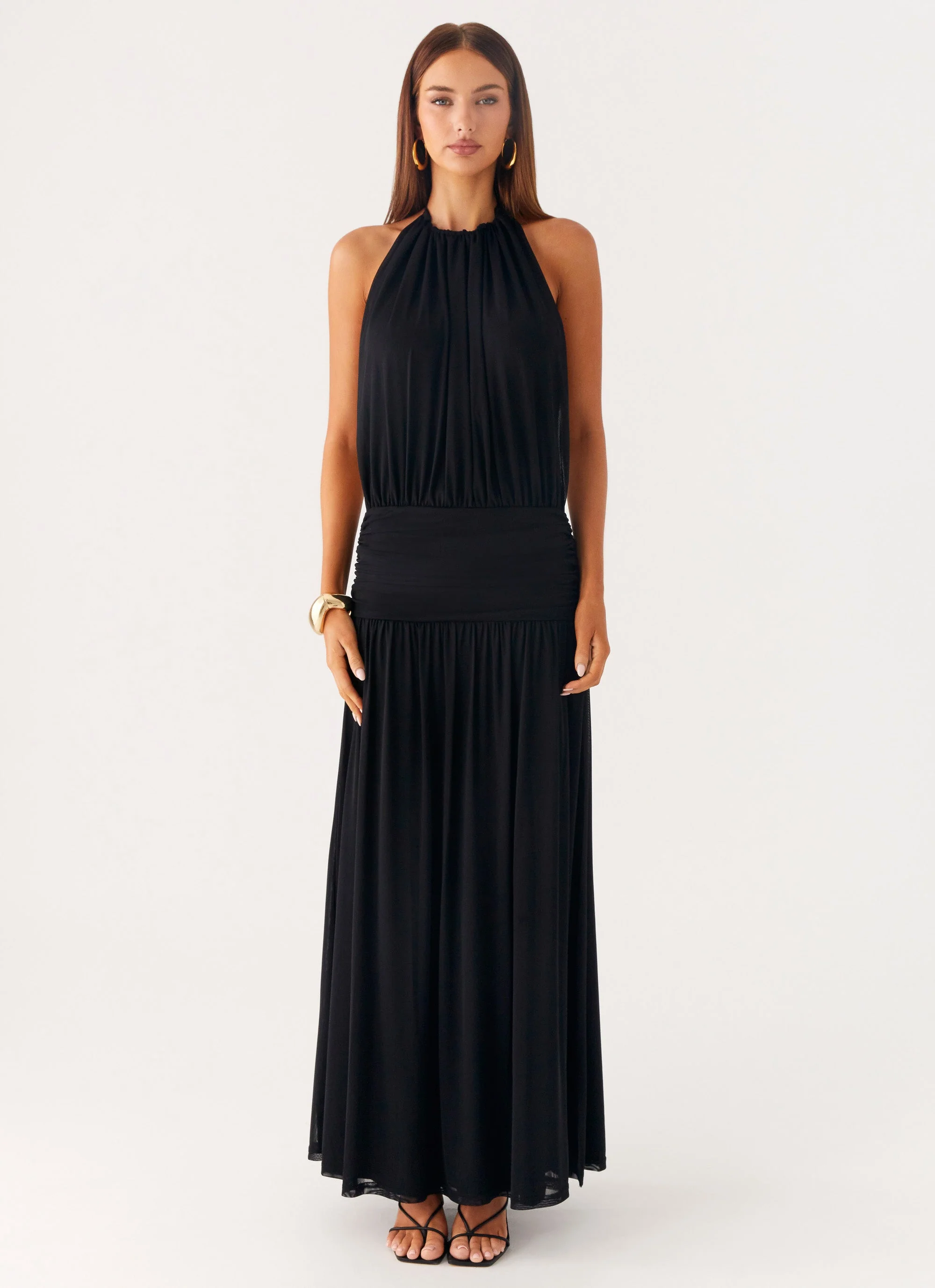 Solena Halter Neck Maxi Dress - Black - Image 5