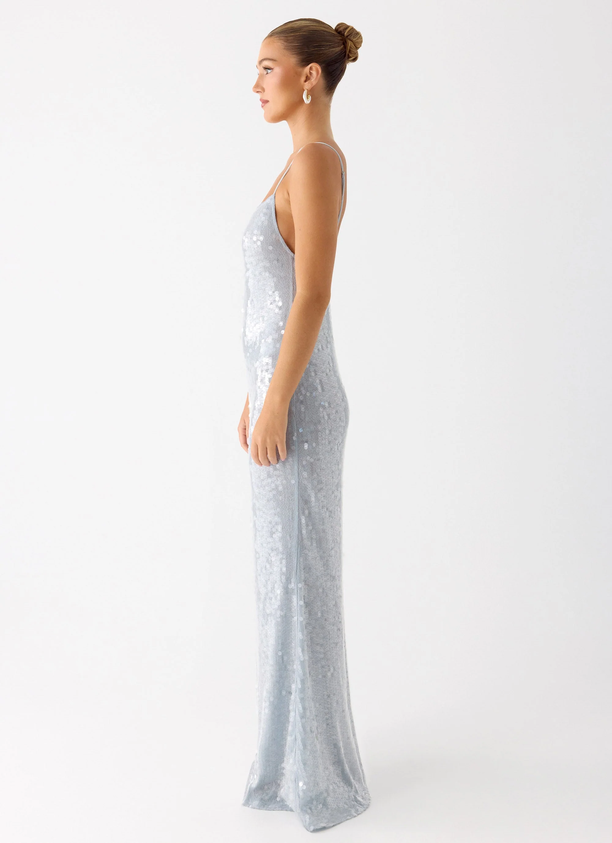 Solo Sequin Maxi Dress - Misty Blue - Image 3