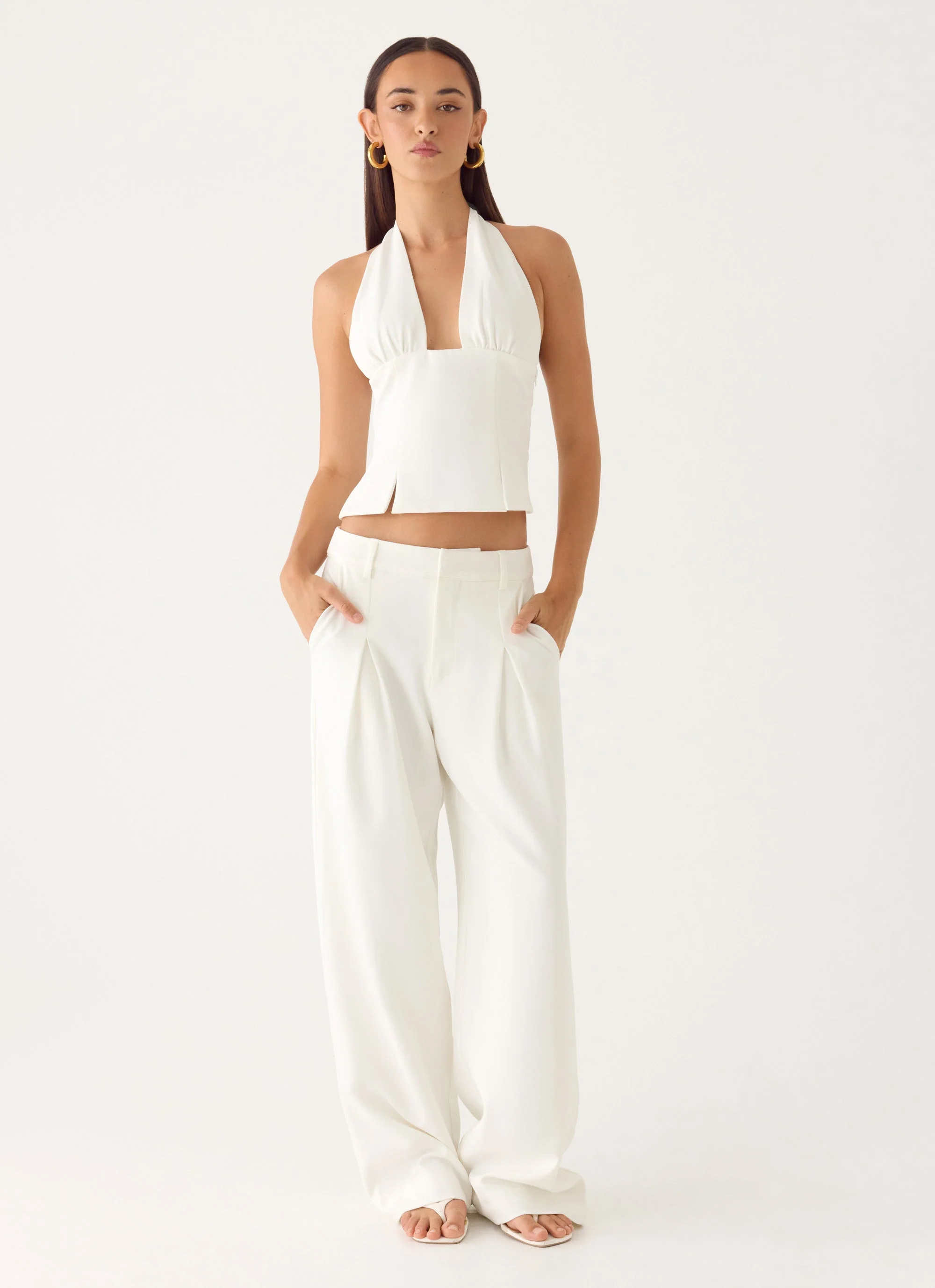 Sora Low Rise Pant - White - Image 4
