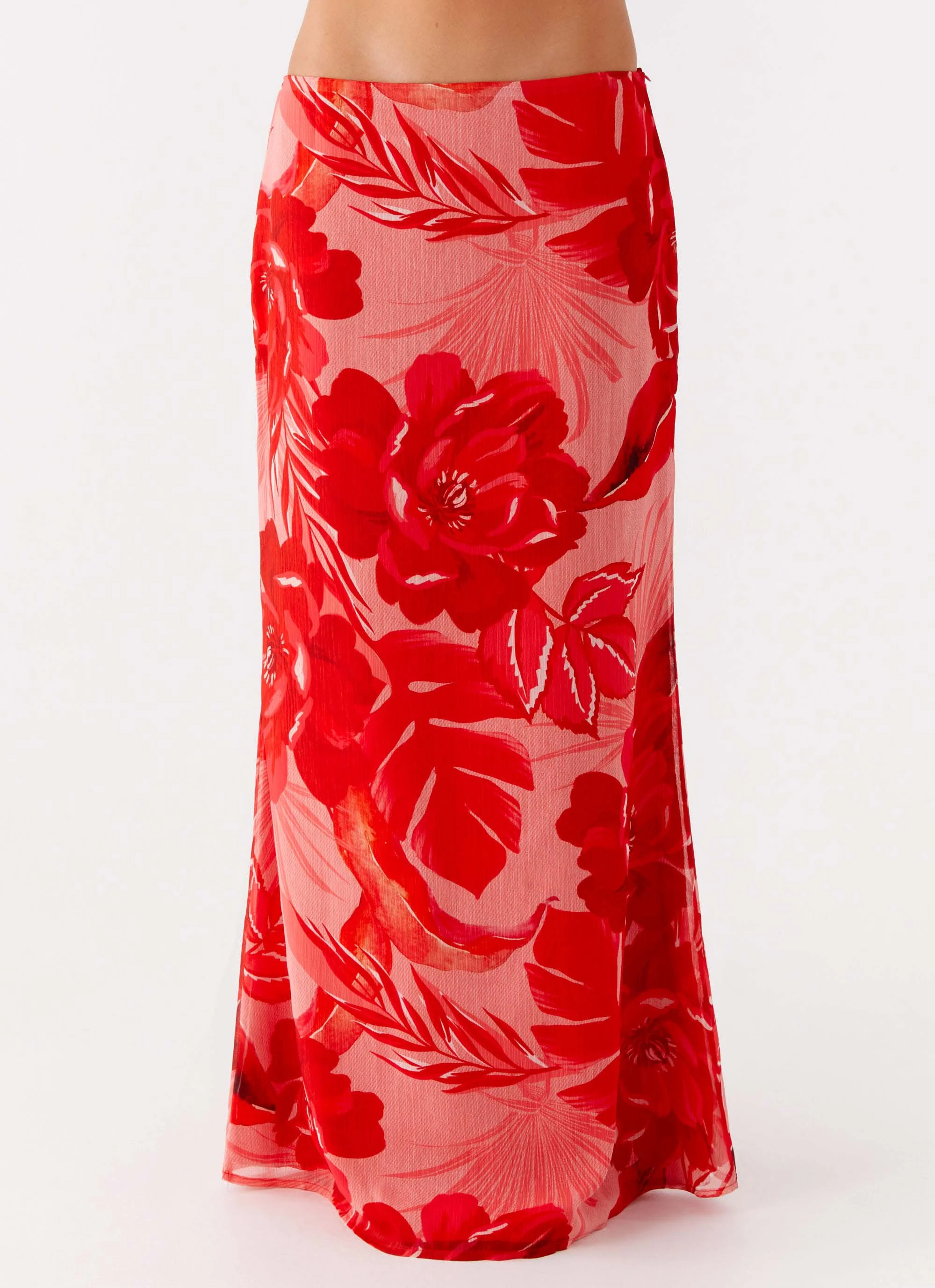 Soulful Low Rise Maxi Skirt - Sicily Sunsets Print - Image 5