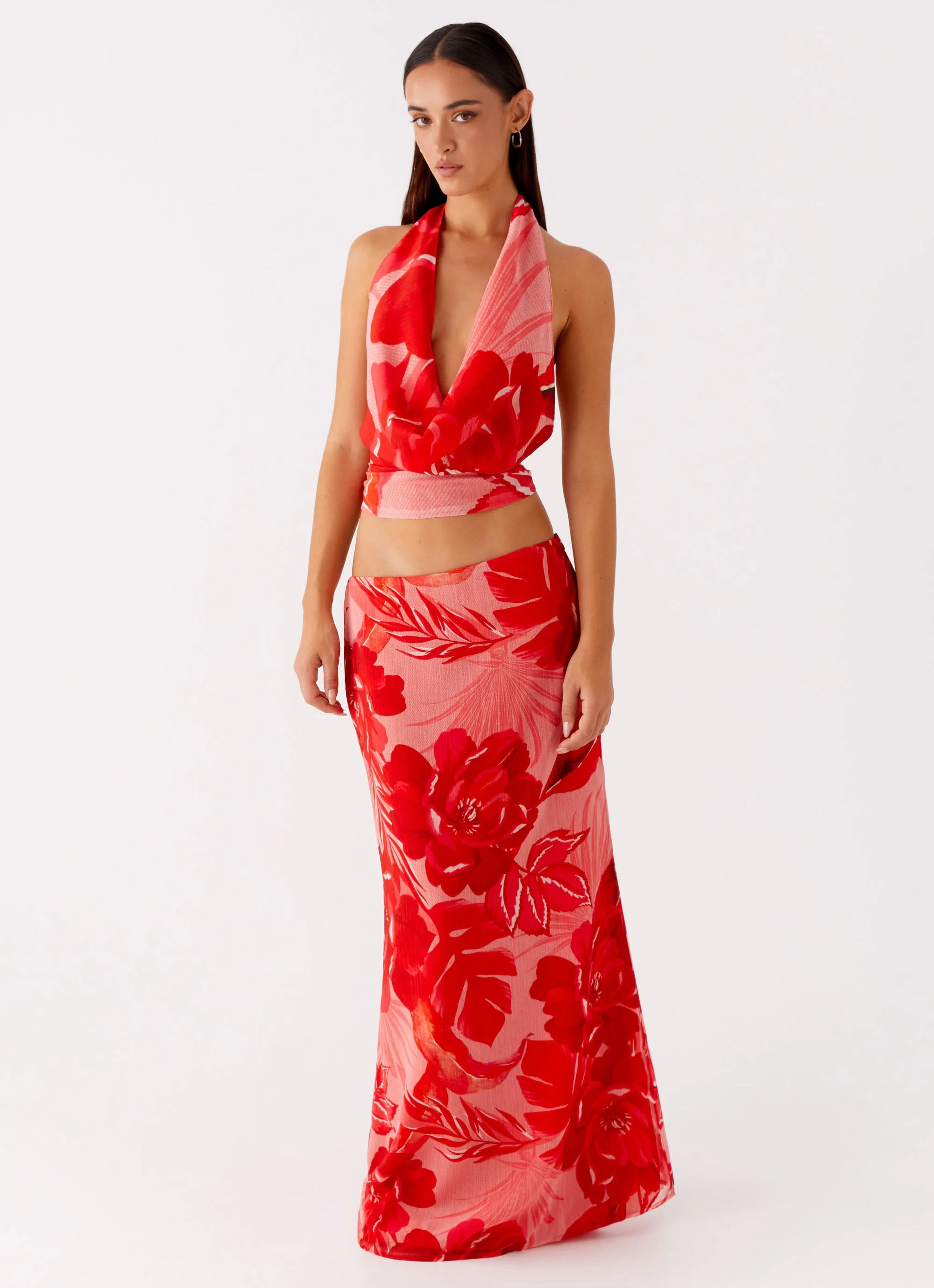 Soulful Low Rise Maxi Skirt - Sicily Sunsets Print - Image 6