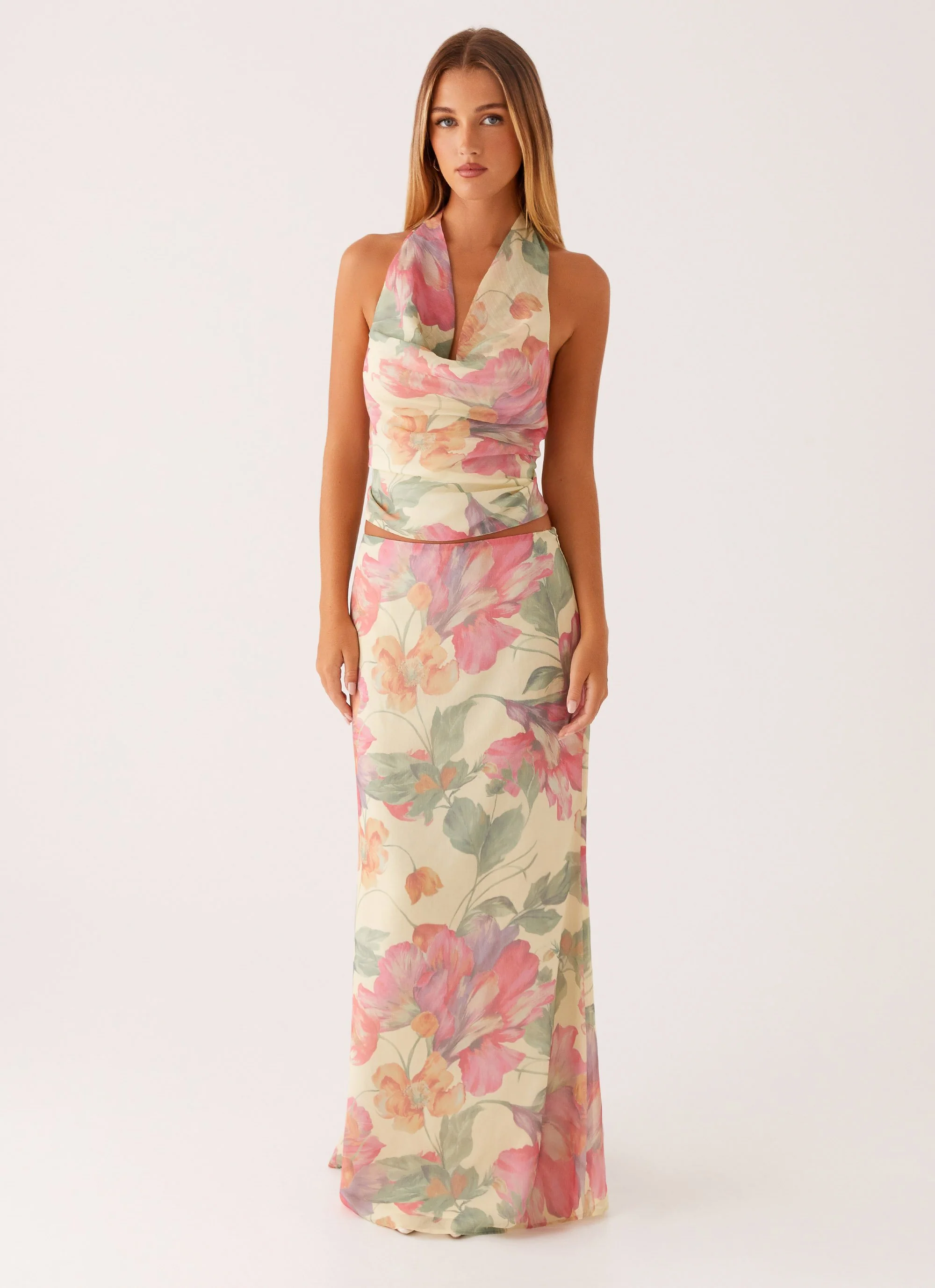 Soulful Low Rise Maxi Skirt - Yellow Peony - Image 2