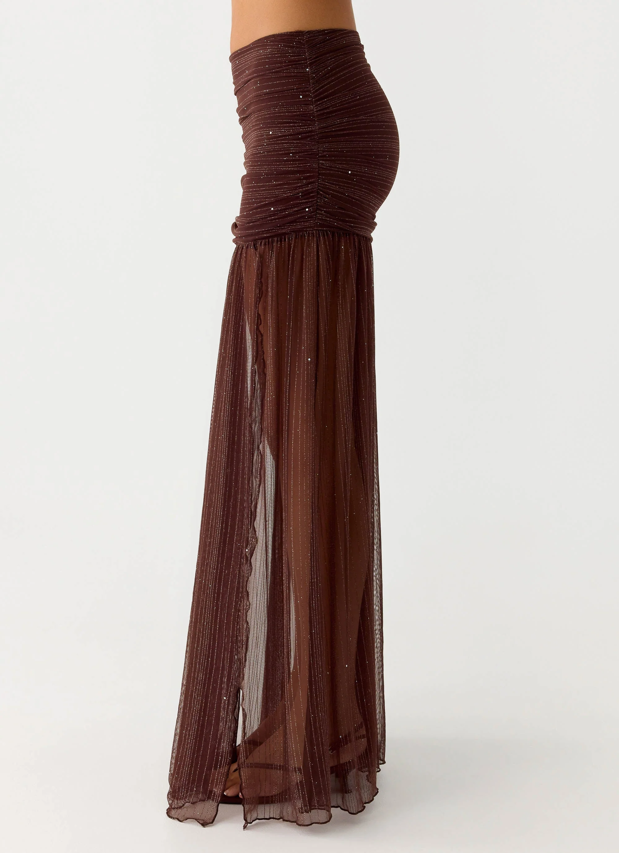 Sparkling Night Maxi Skirt - Chocolate - Image 2