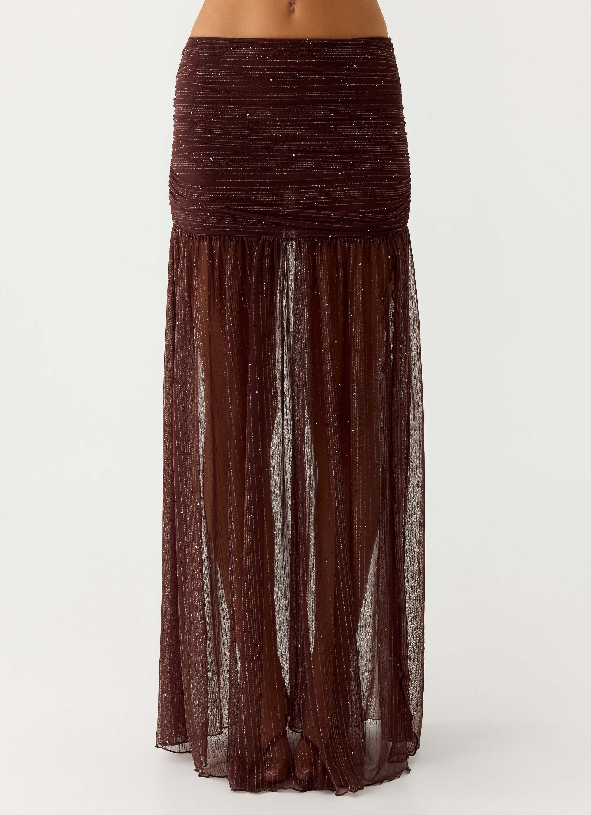 Sparkling Night Maxi Skirt - Chocolate - Image 4