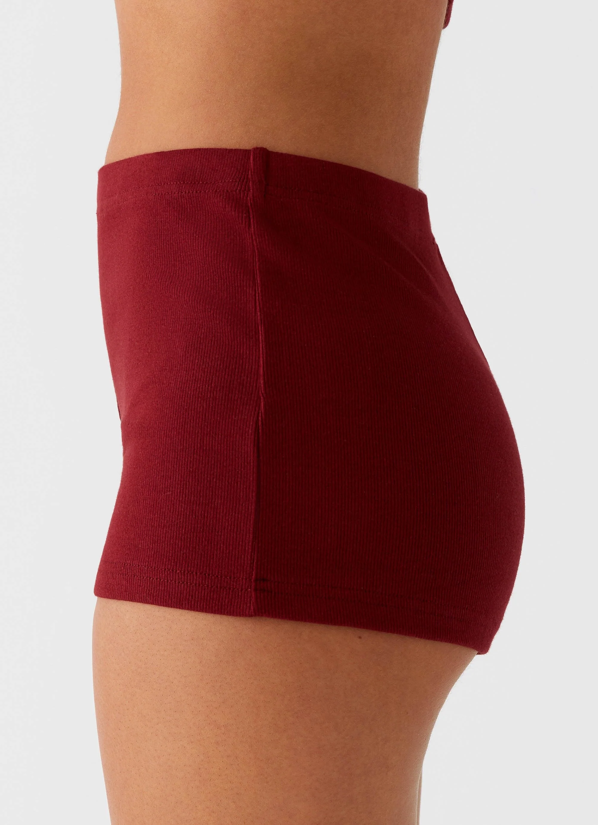 Spectate Mini Shorts - Maroon - Image 4