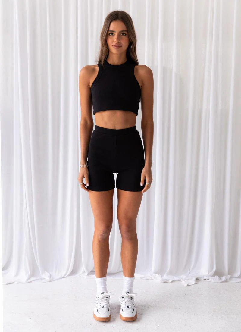 Spencer Organic Cotton Rib Tank - Black - Image 4