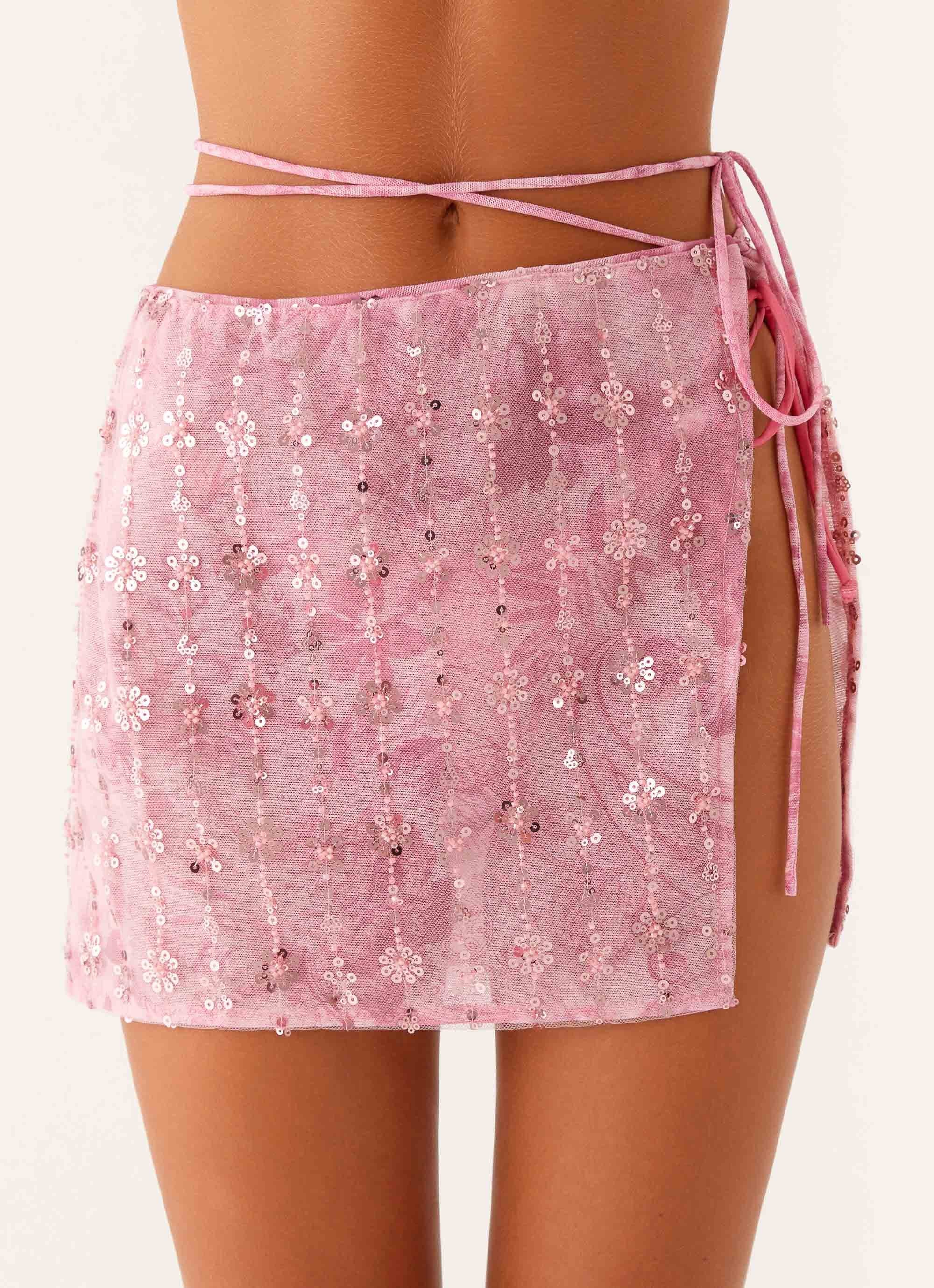 Stacie Mini Skirt - Pink Swirl - Image 6