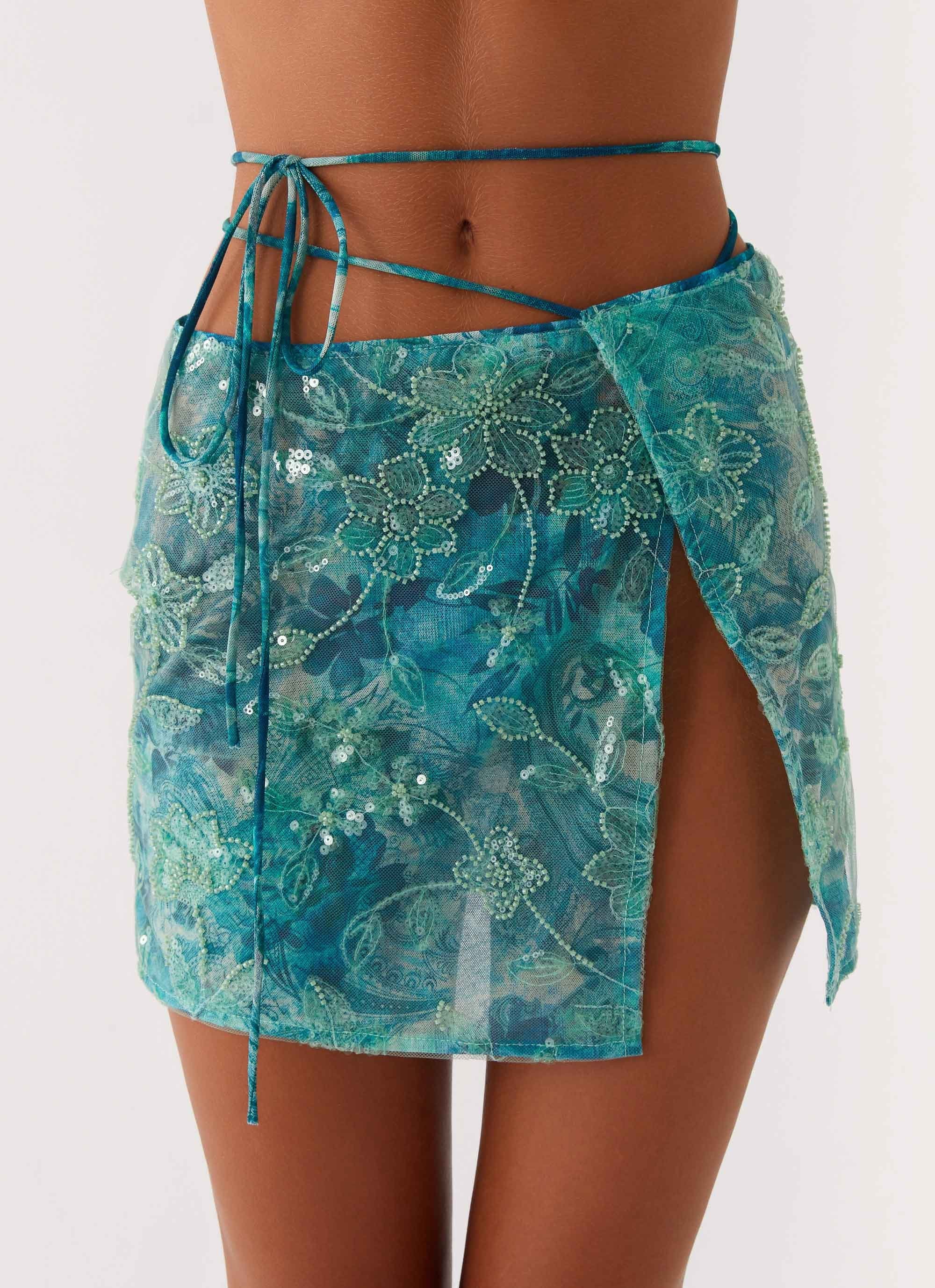 Stacie Mini Skirt - Teal - Image 5