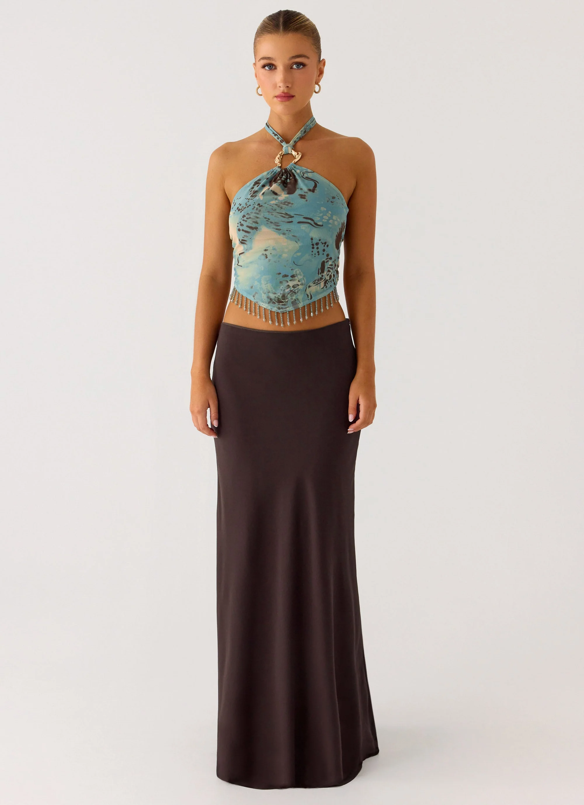 Star Girl Chiffon Maxi Skirt - Cool Chocolate - Image 5