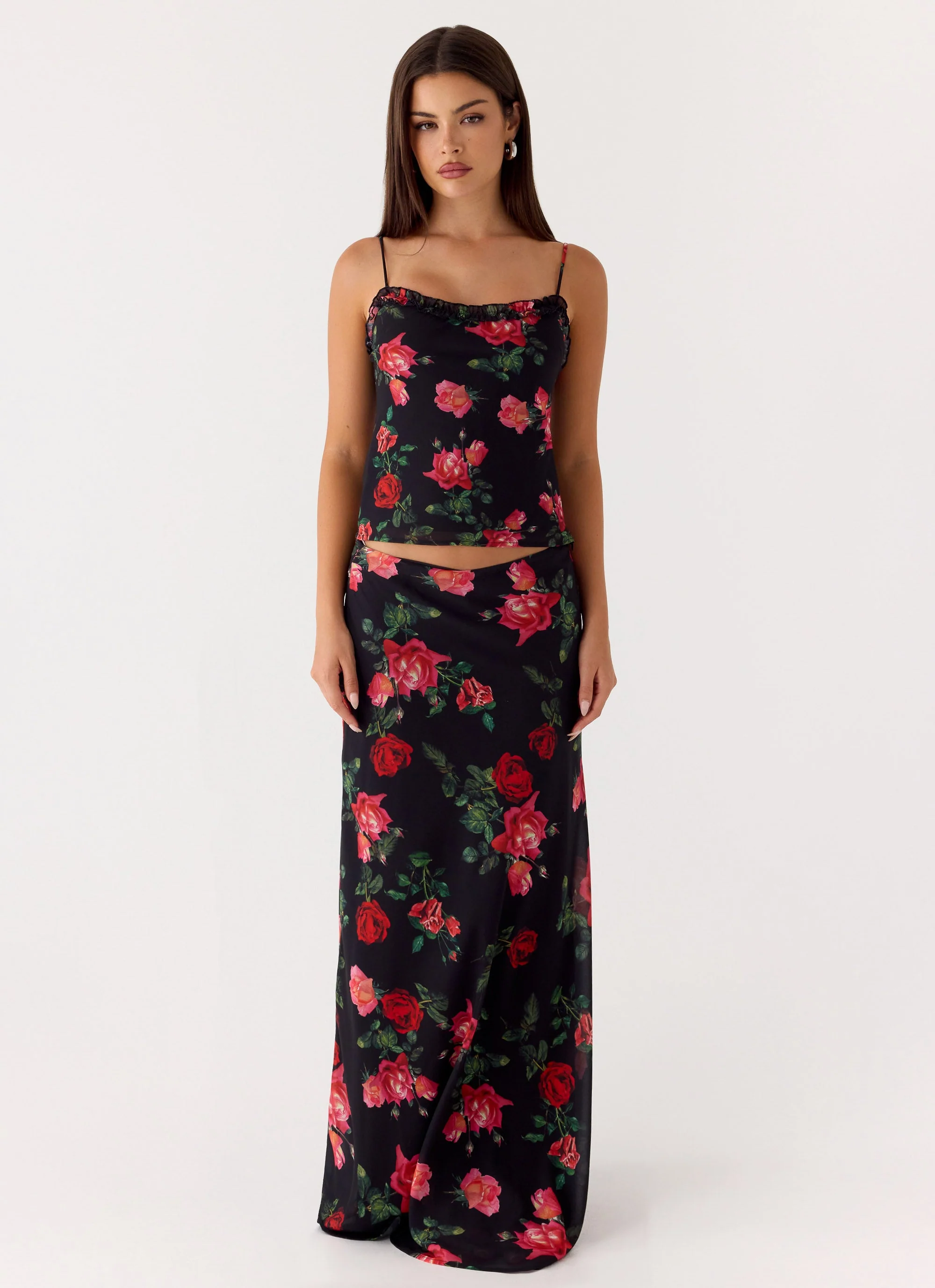 Star Girl Chiffon Maxi Skirt - Midnight Bloom - Image 7