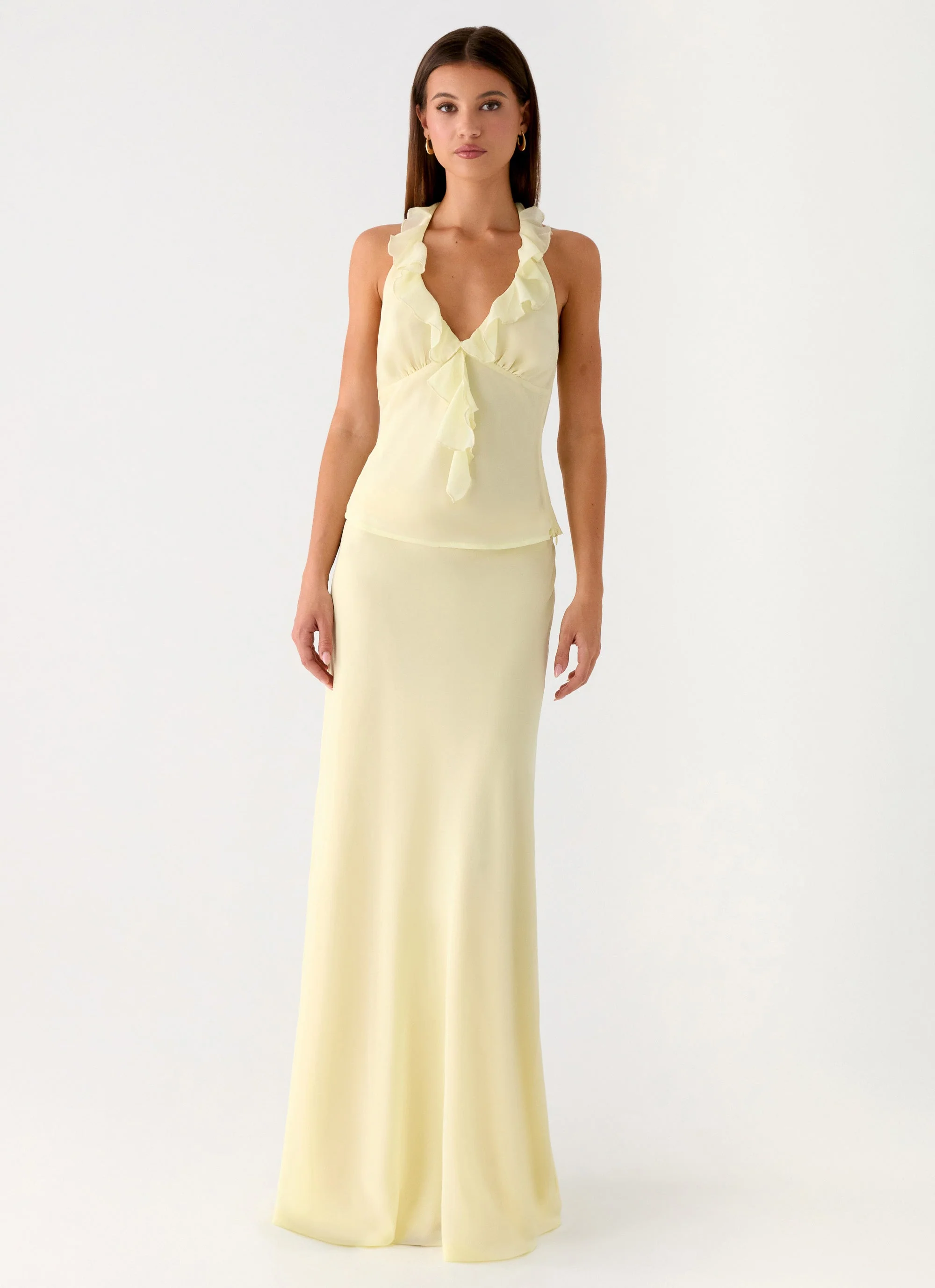 Star Girl Chiffon Maxi Skirt - Yellow - Image 5