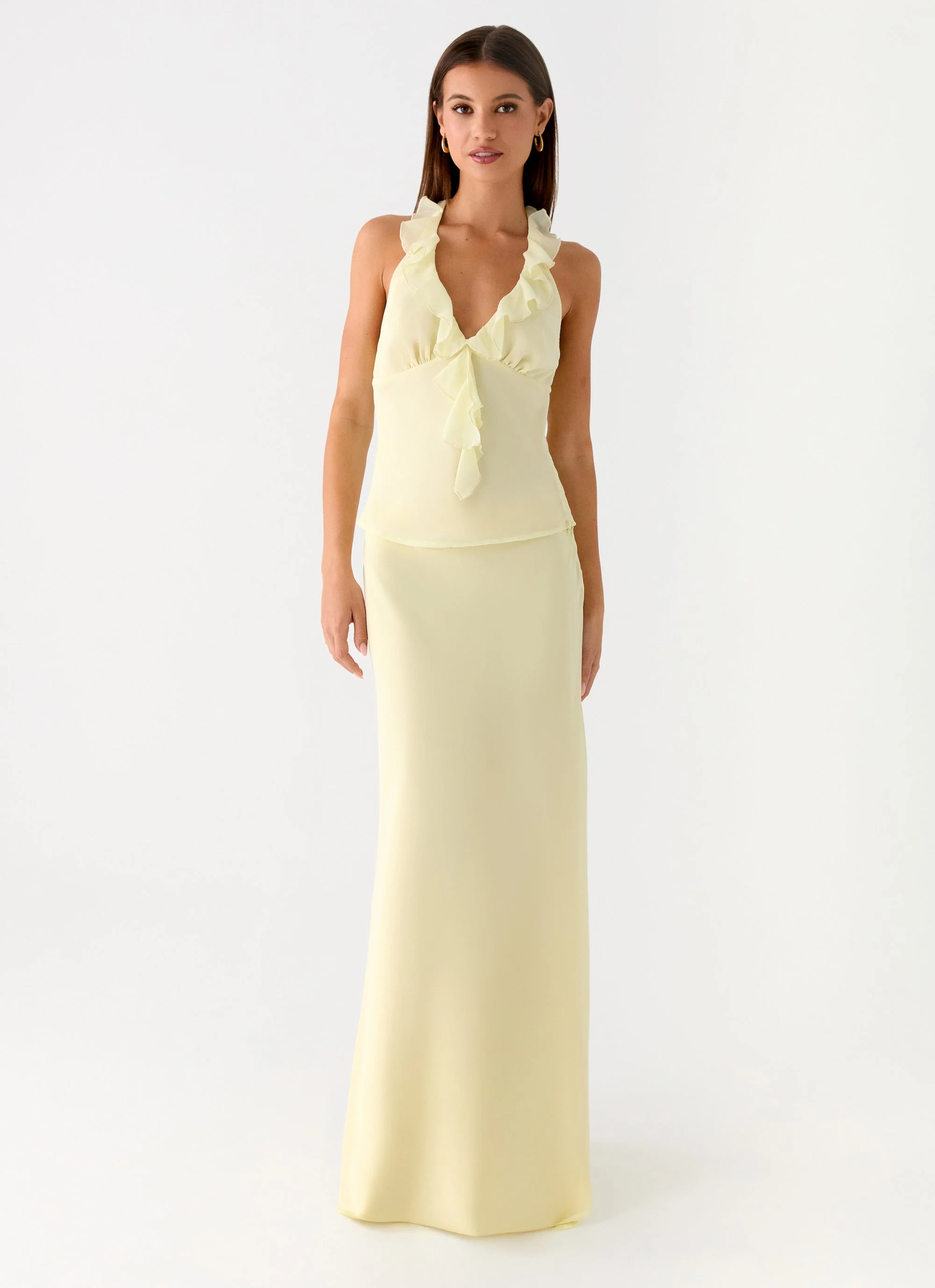 Star Girl Chiffon Maxi Skirt - Yellow - Image 6