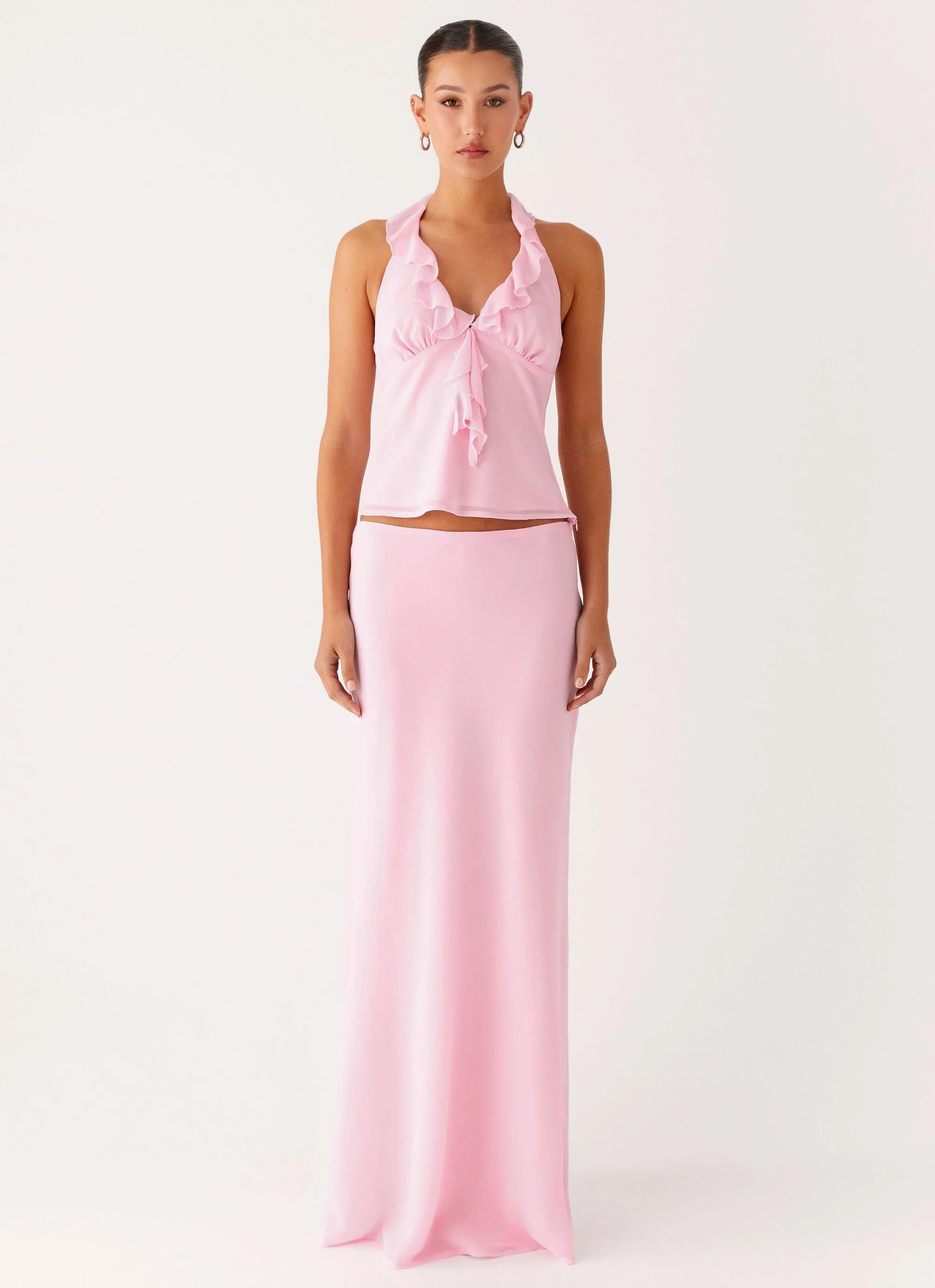 Star Girl Chiffon Maxi Skirt - Baby Pink - Image 5