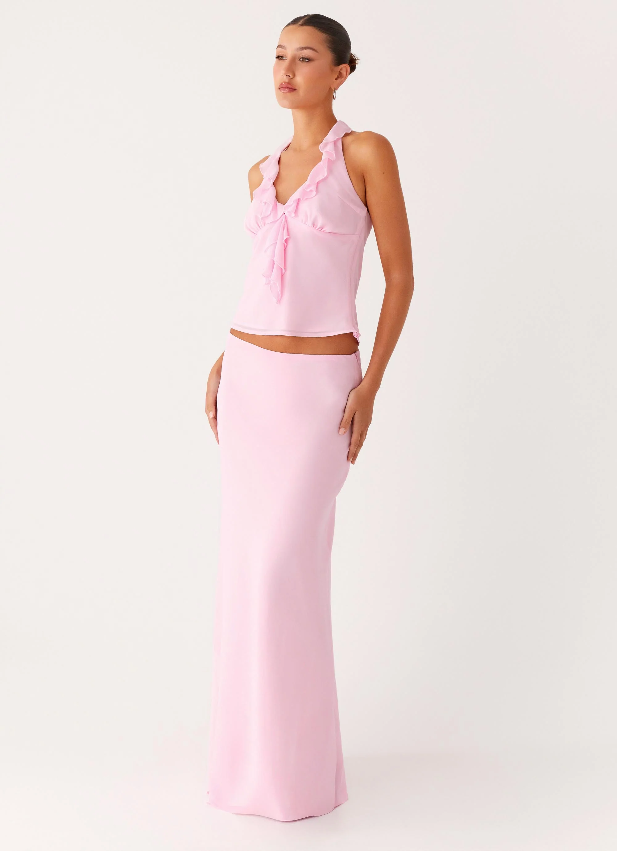 Star Girl Chiffon Maxi Skirt - Baby Pink - Image 6