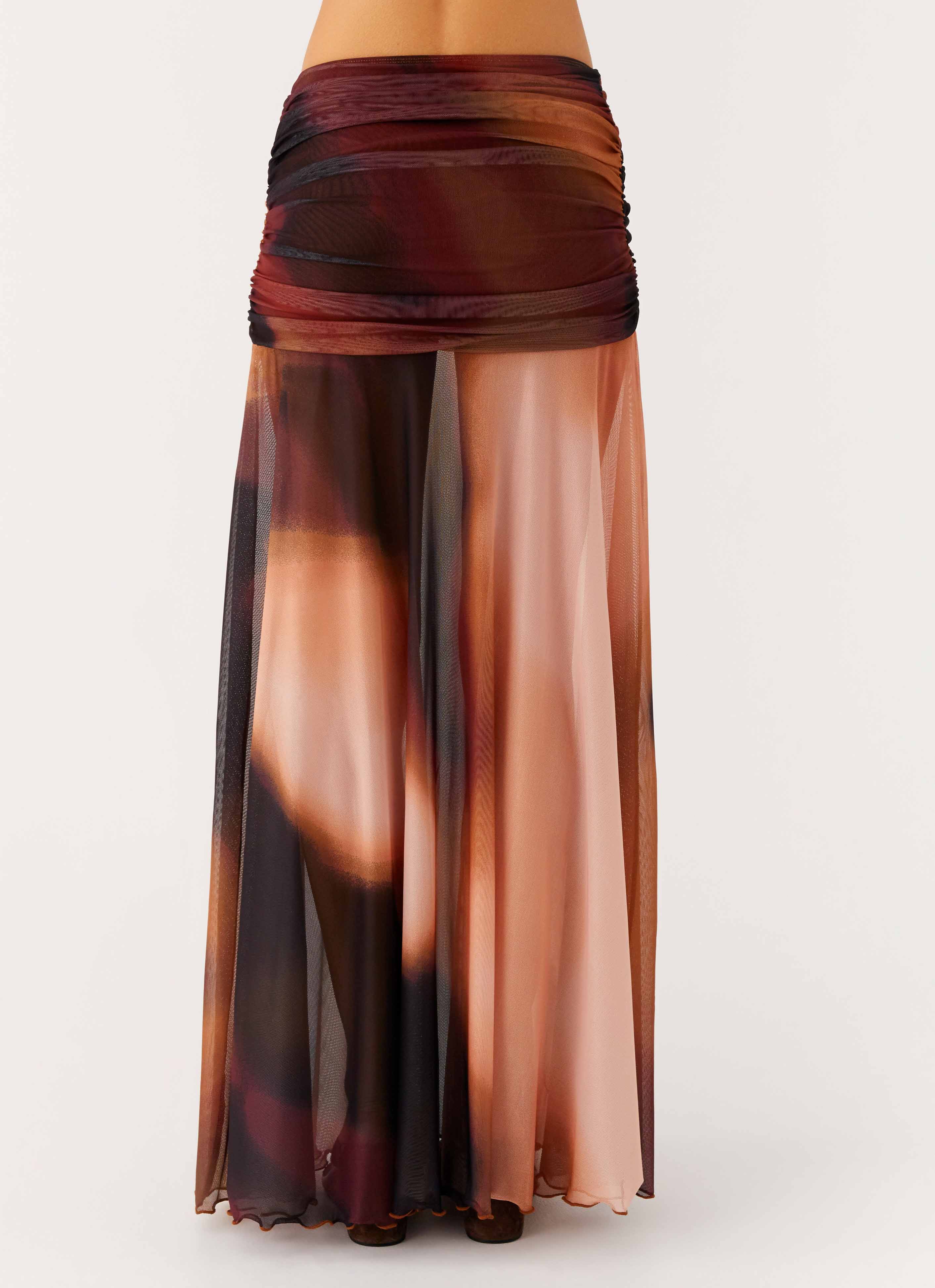 Stargazer Mesh Maxi Skirt - Black Gradient - Image 4