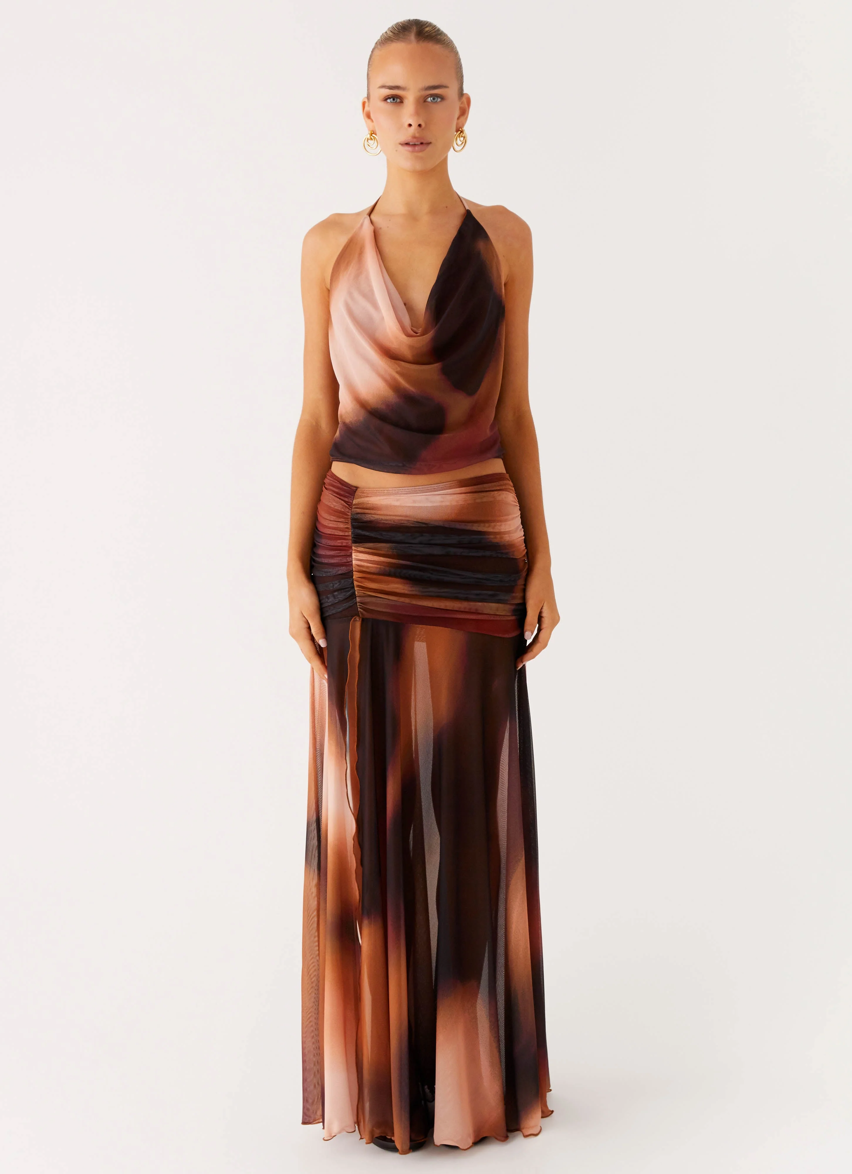 Stargazer Mesh Maxi Skirt - Black Gradient - Image 5