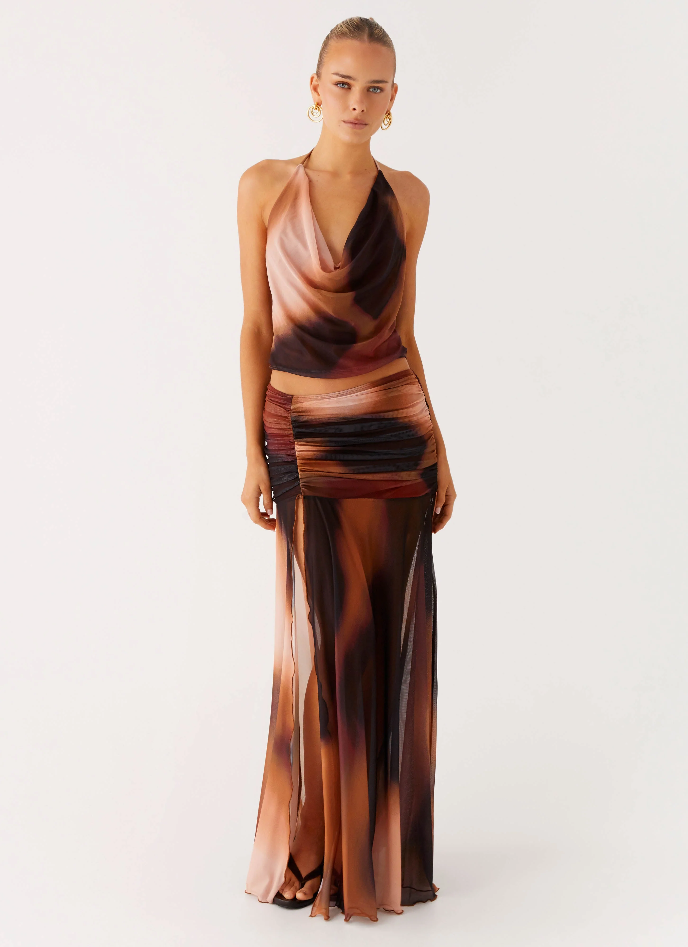 Stargazer Mesh Maxi Skirt - Black Gradient - Image 6