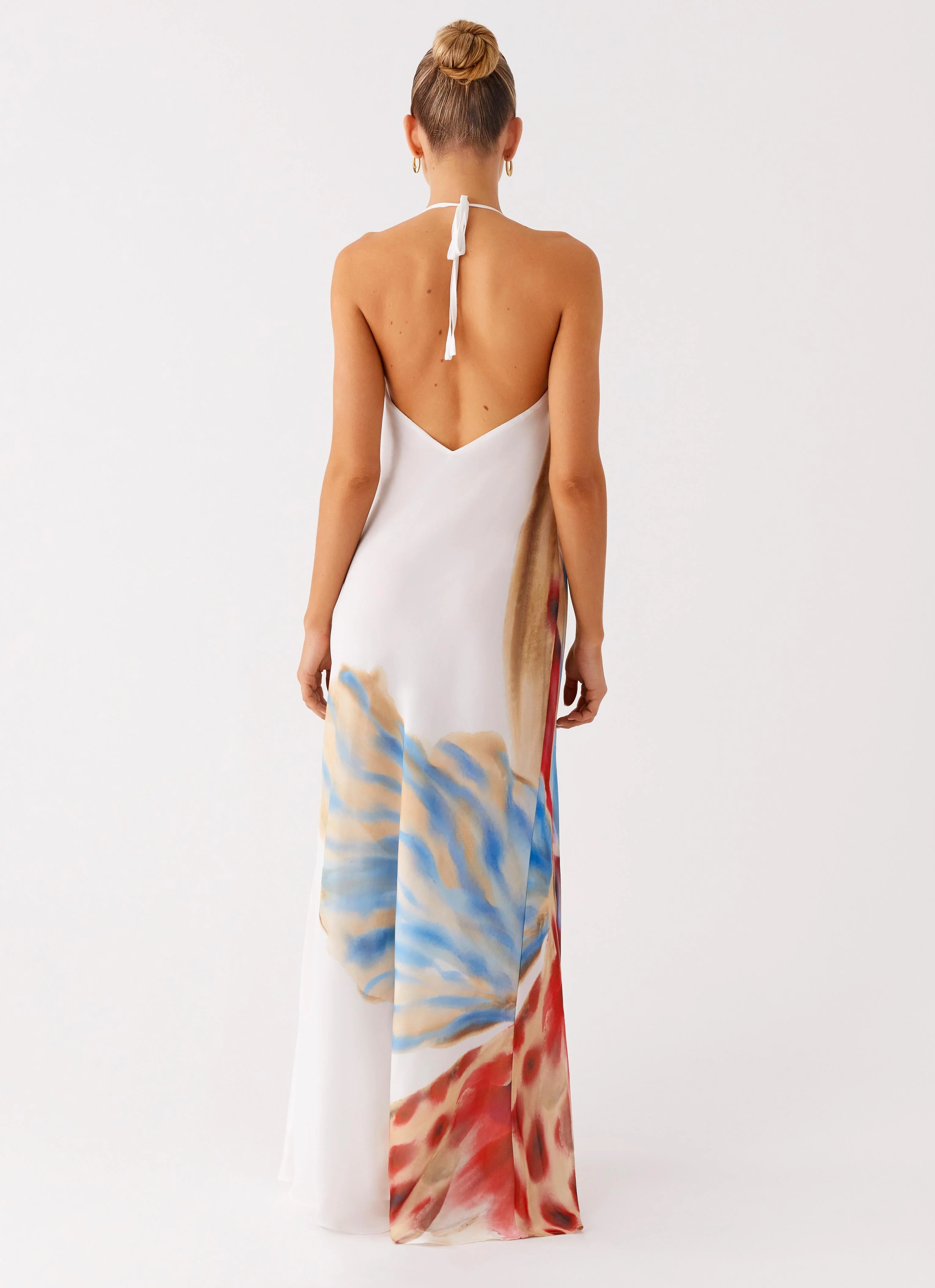 Stars Align Cowl Maxi Dress - White Sea Bloom - Image 3