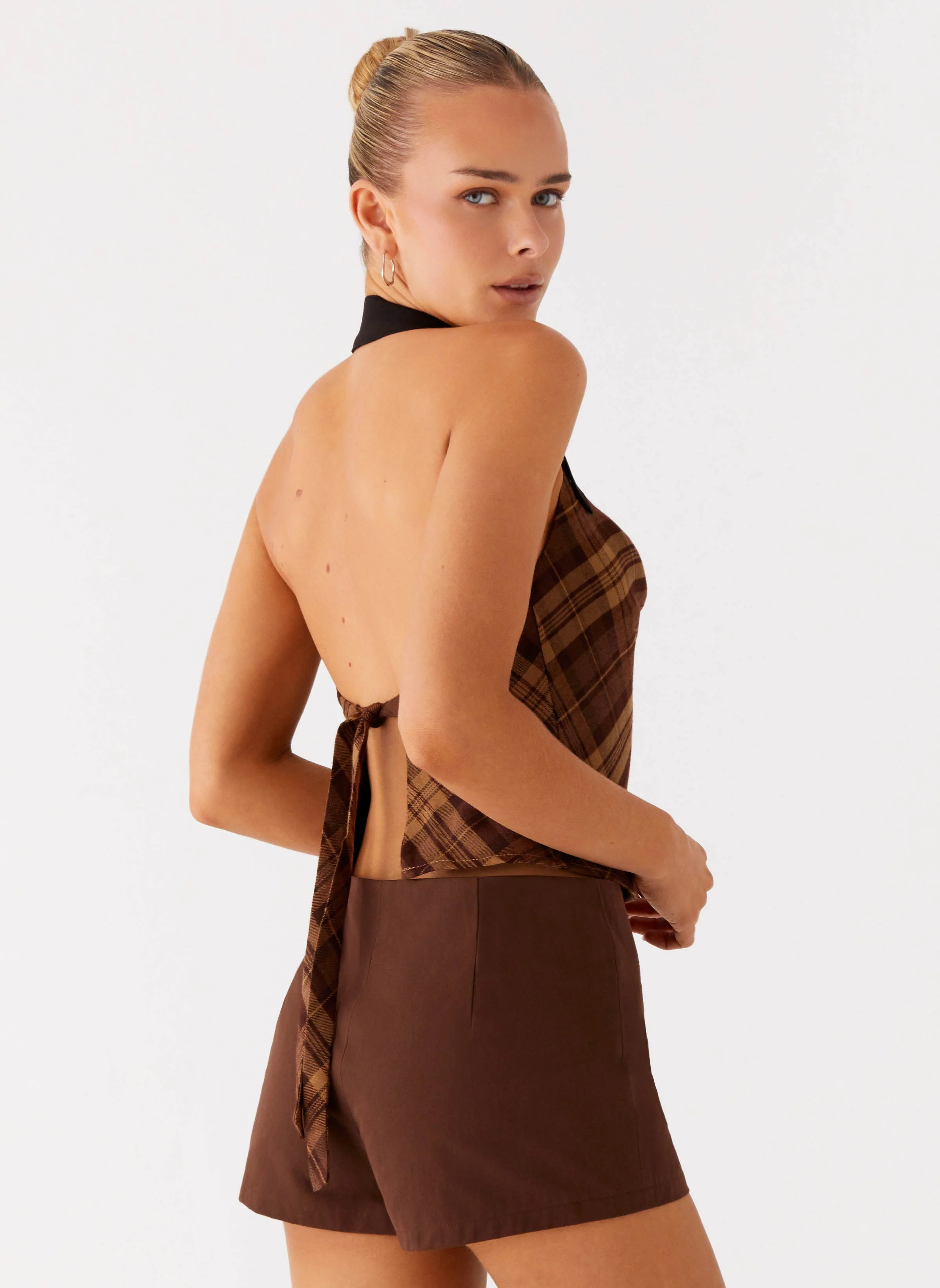 Stateside Cowl Top - Plaid - Image 5