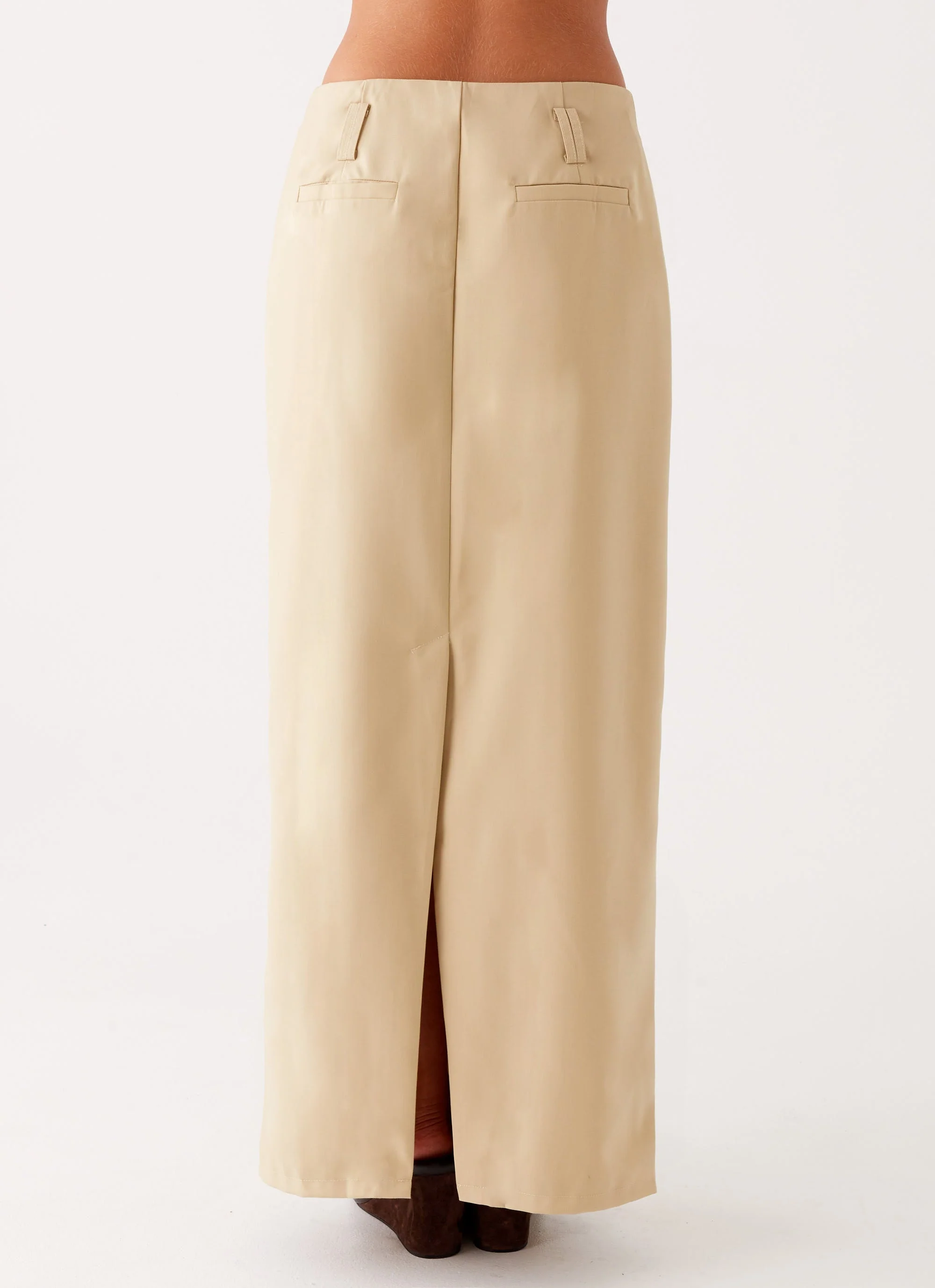 Stella Tailored Maxi Skirt - Beige - Image 4