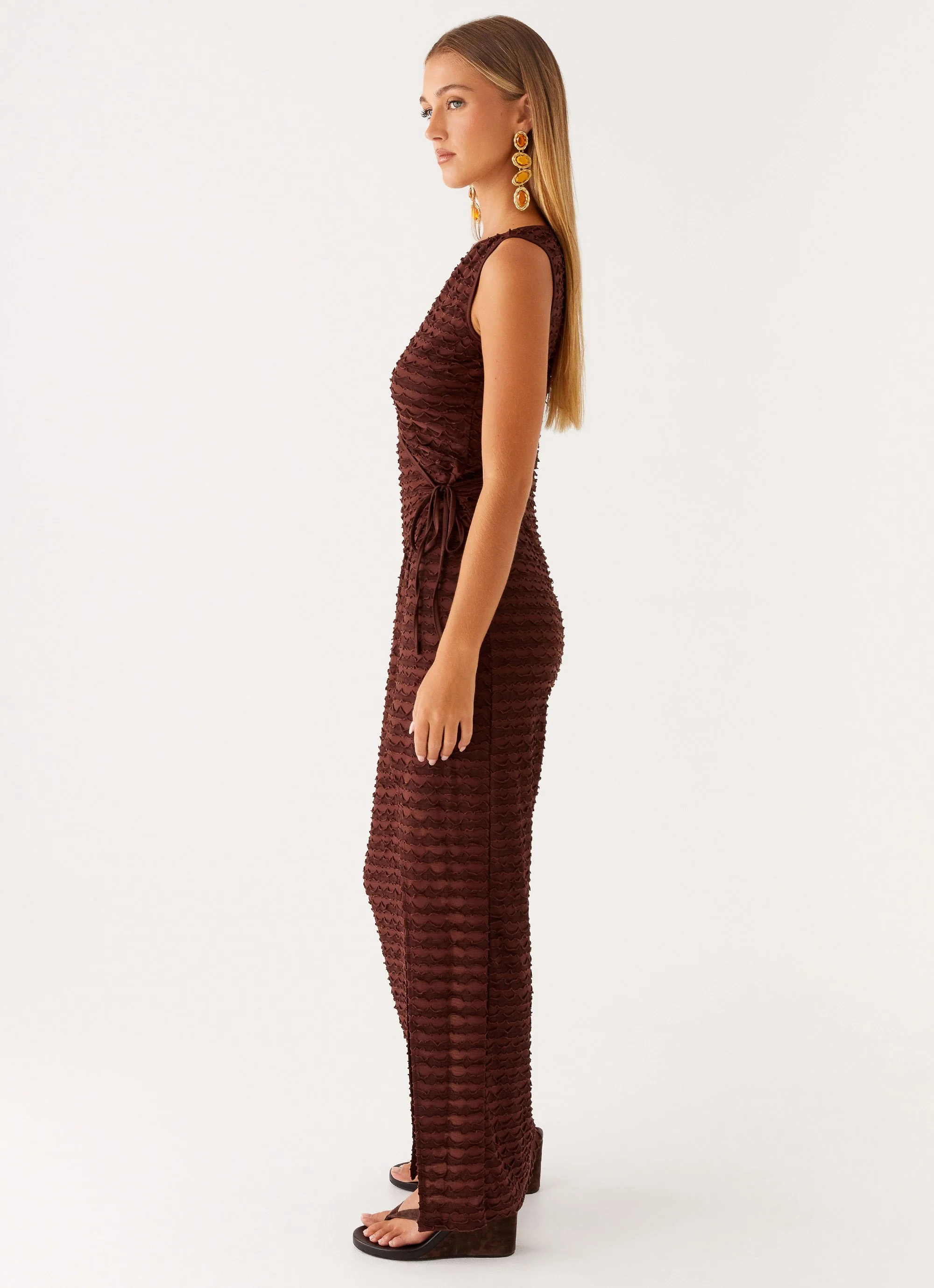 Sterling Wrap Maxi Dress - Chocolate - Image 5