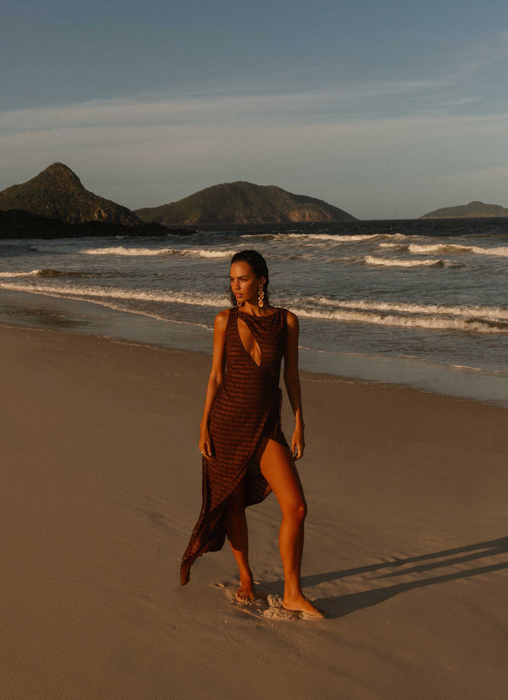 Sterling Wrap Maxi Dress - Chocolate - Image 7