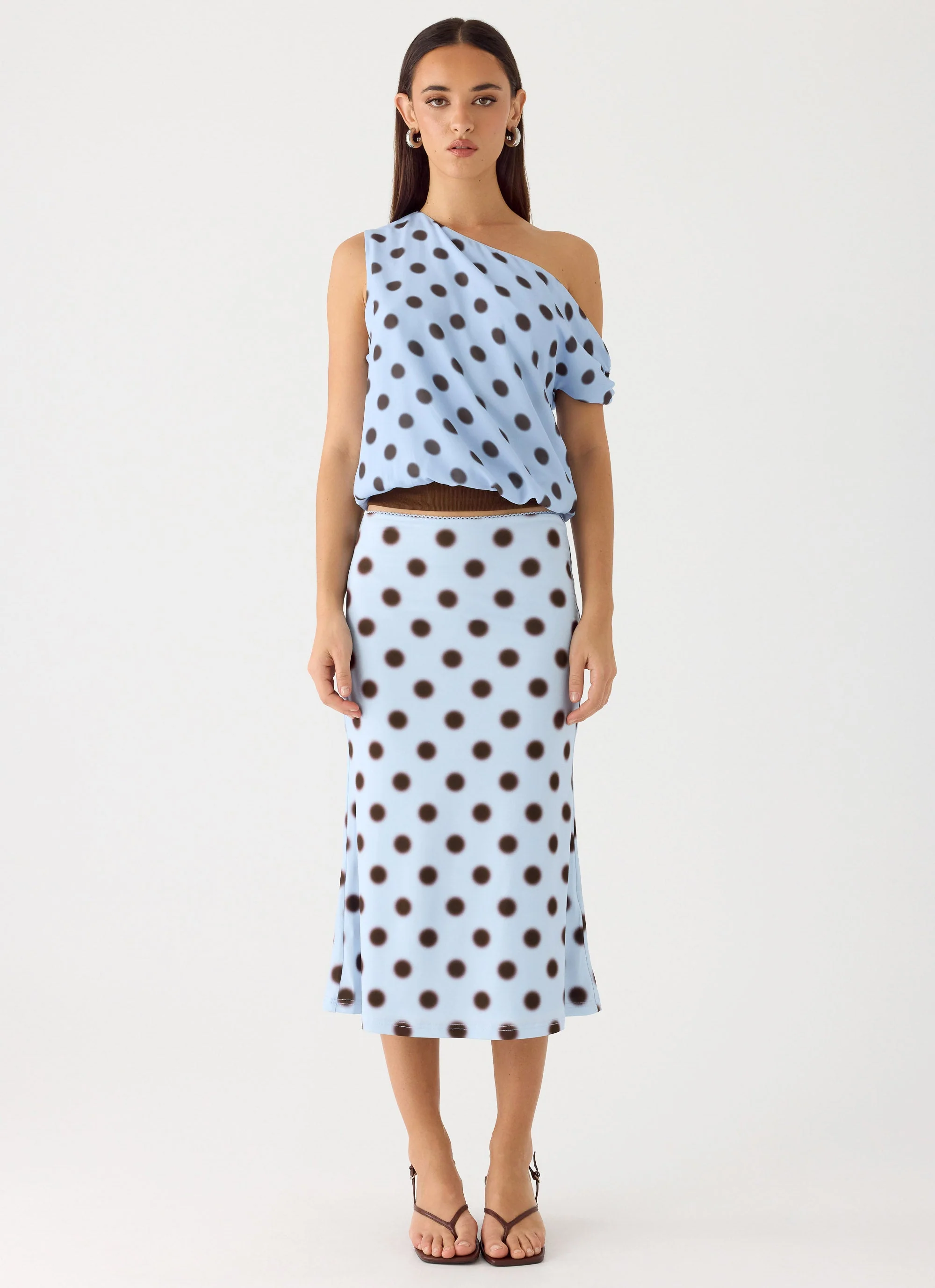 Stick Around Top - Blue Mocha Dot - Image 2