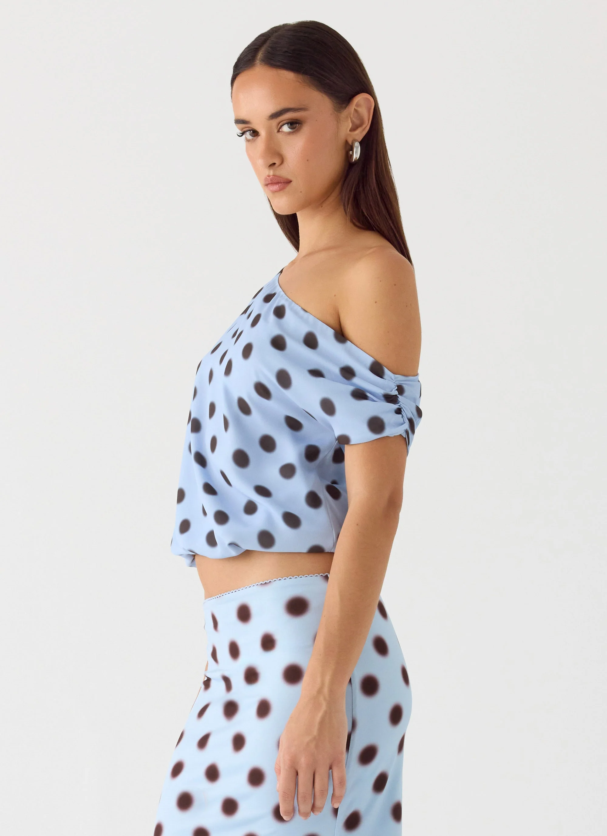 Stick Around Top - Blue Mocha Dot - Image 3