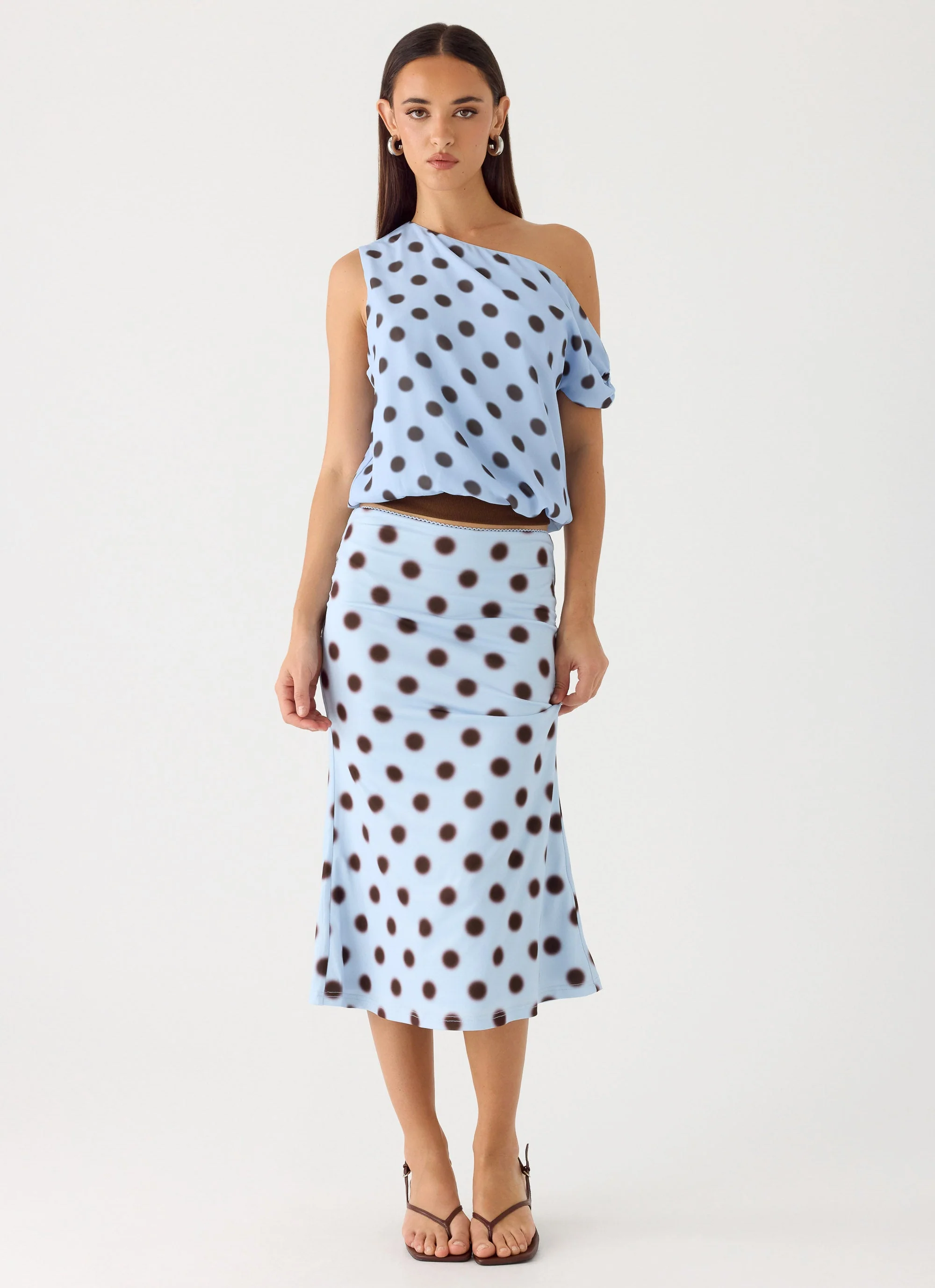Stick Around Top - Blue Mocha Dot - Image 5