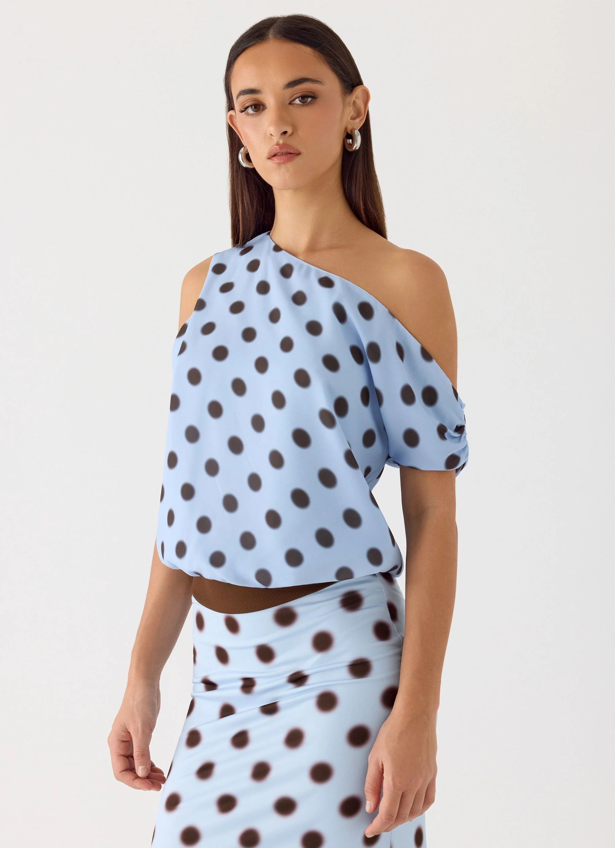 Stick Around Top - Blue Mocha Dot - Image 6