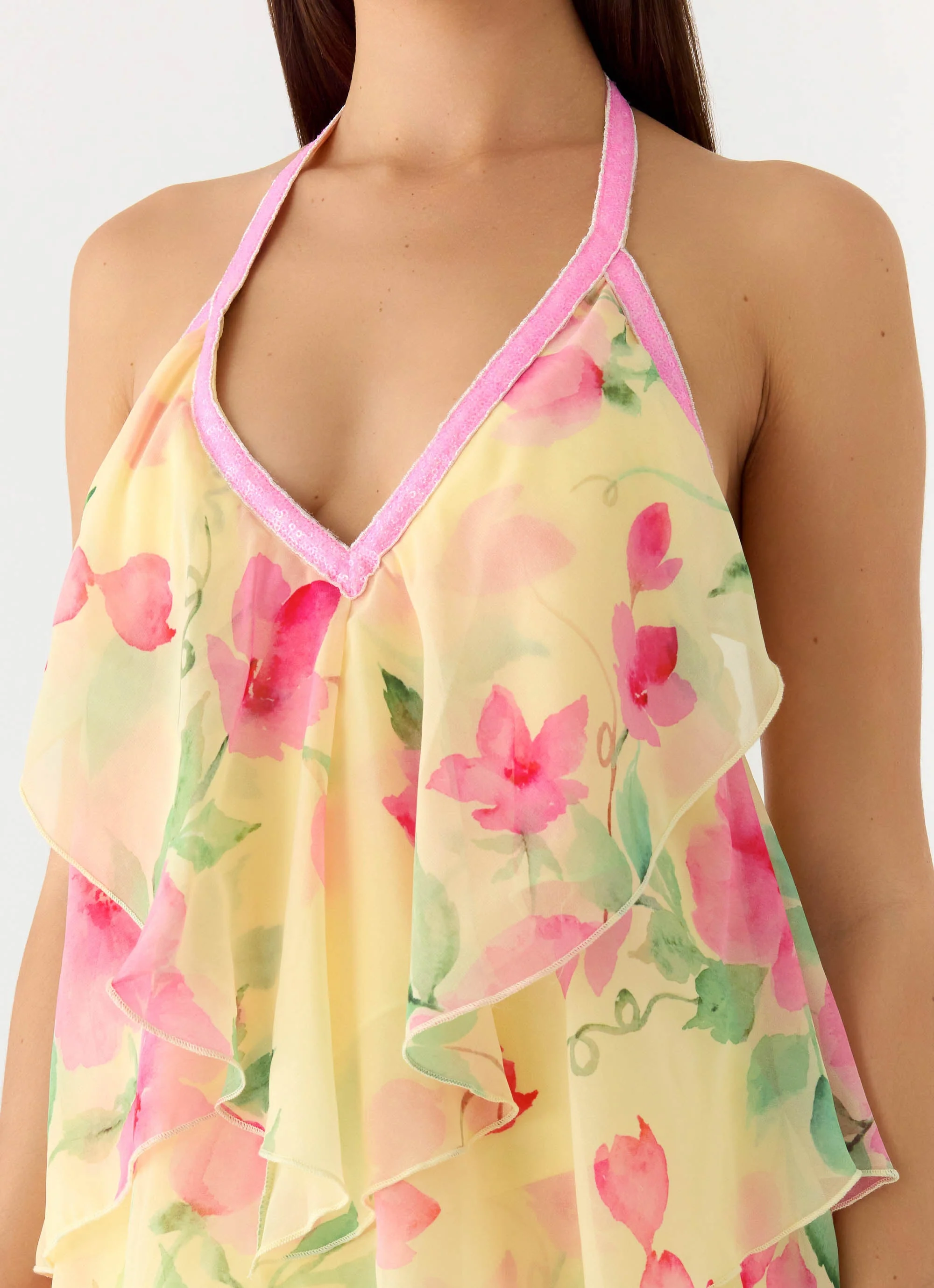 Strawberry Mimosa Maxi Dress - Lemon Soleil - Image 5