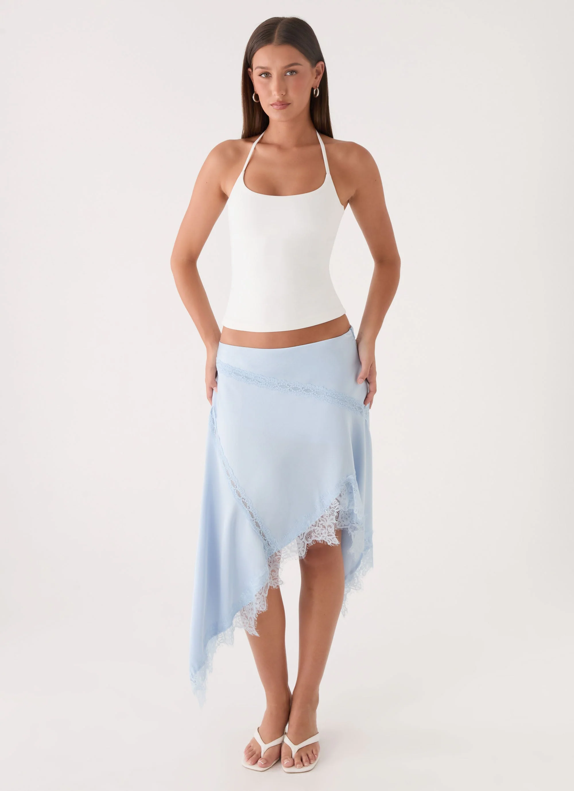 Suay Asymmetrical Midi Skirt - Blue - Image 4