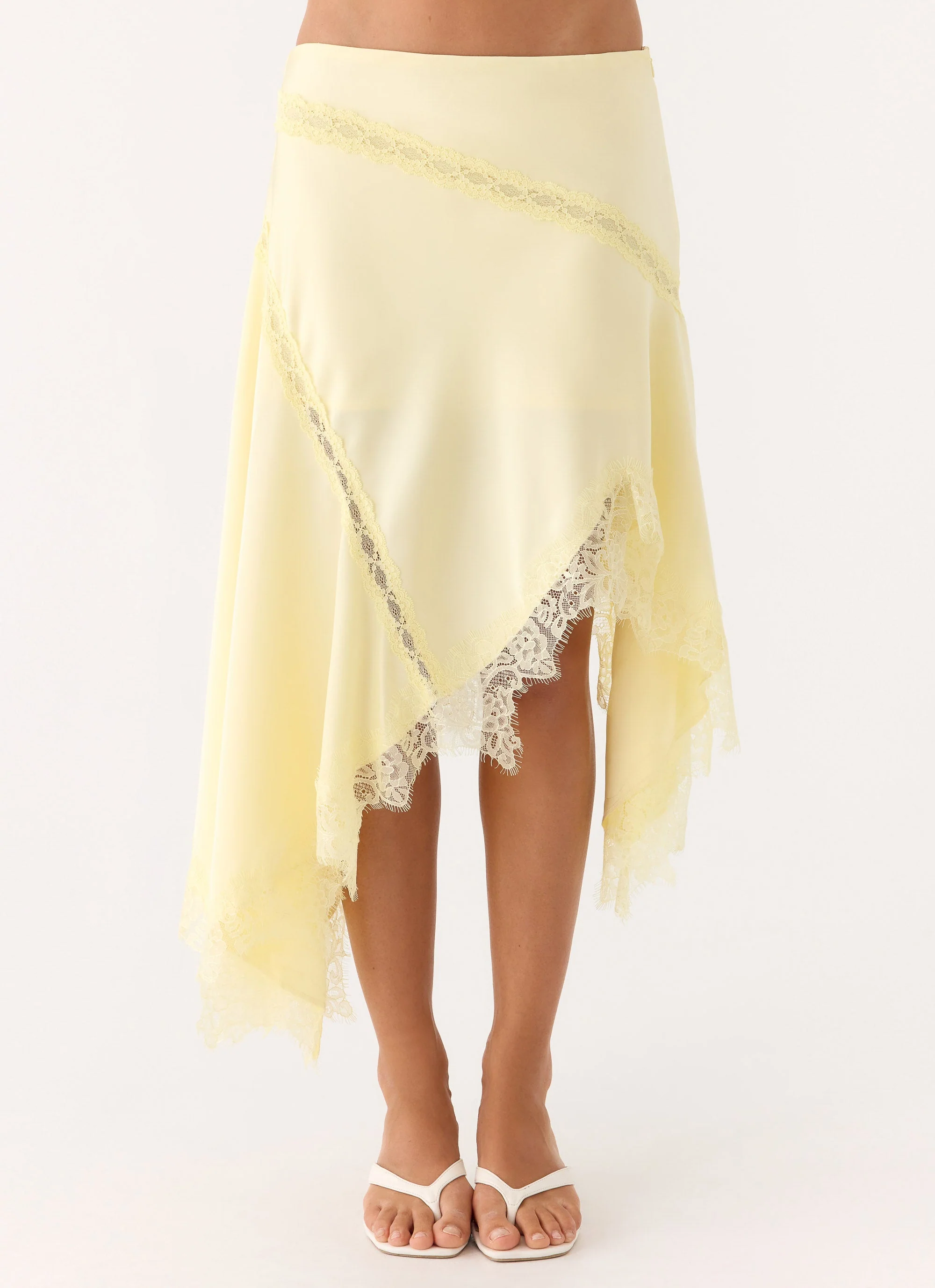 Suay Asymmetrical Midi Skirt - Yellow - Image 6