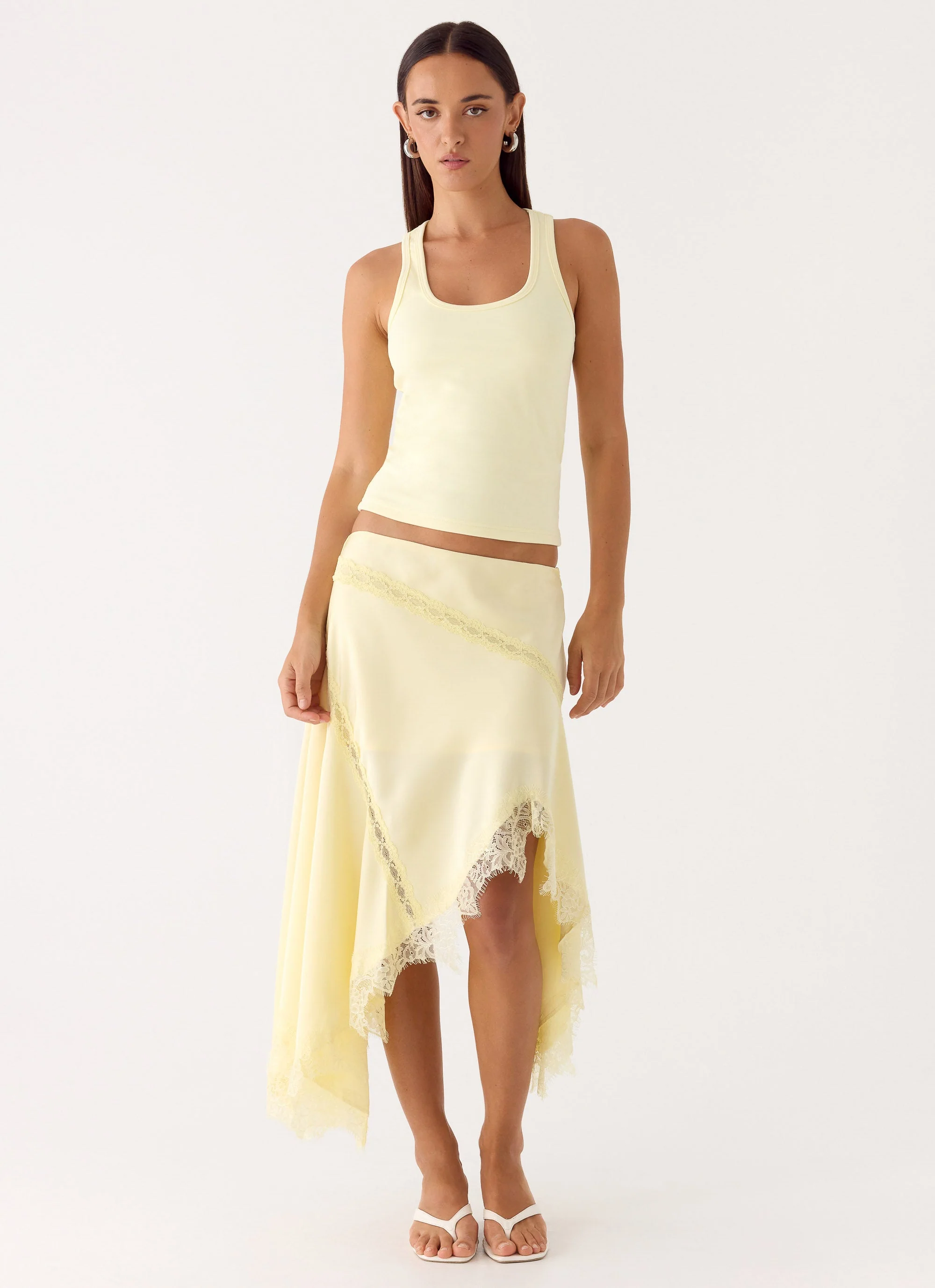 Suay Asymmetrical Midi Skirt - Yellow - Image 7