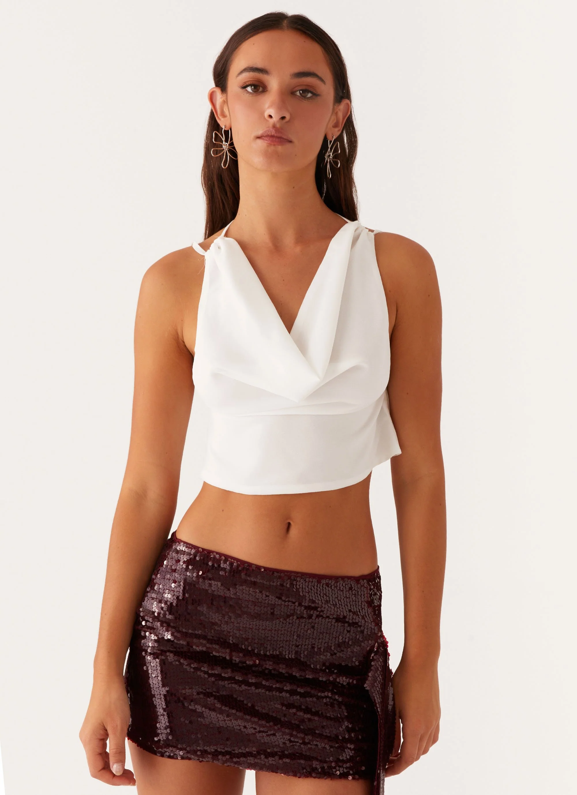 Suki Halter Top - White - Image 6