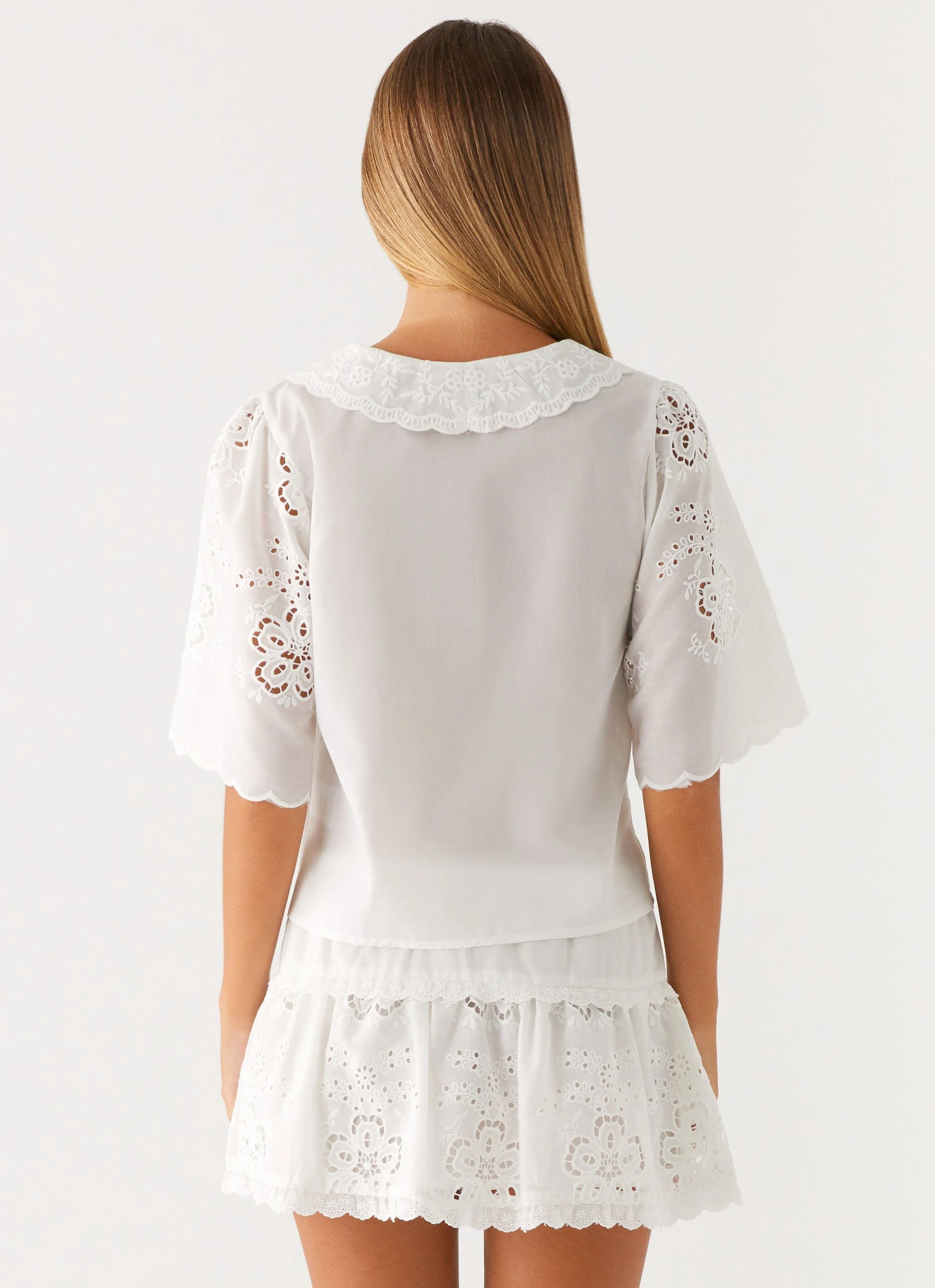 Summer Escape Embroidered Mini Skirt - White - Image 4