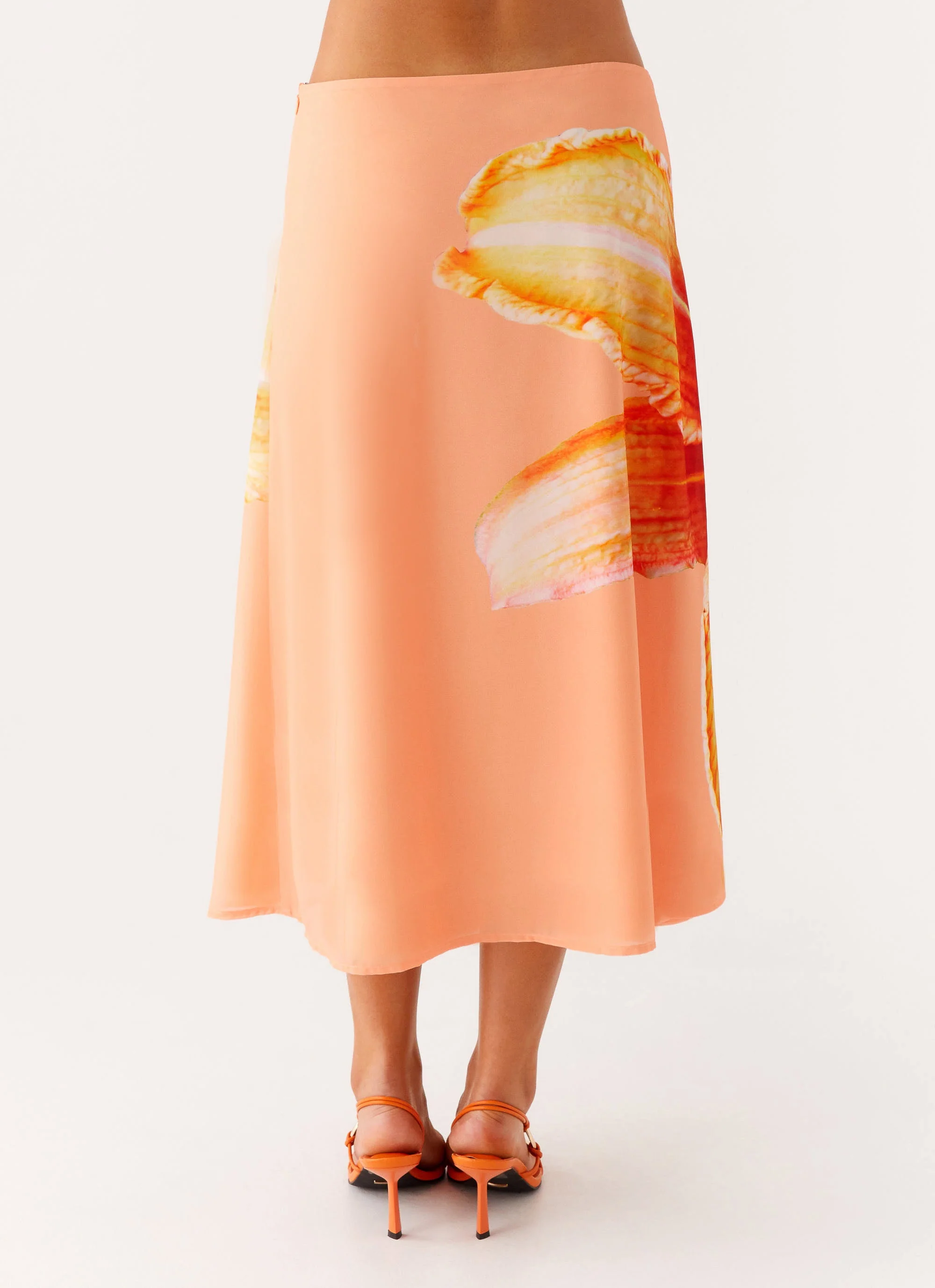 Summertime Midi Skirt - Orange Floral - Image 4