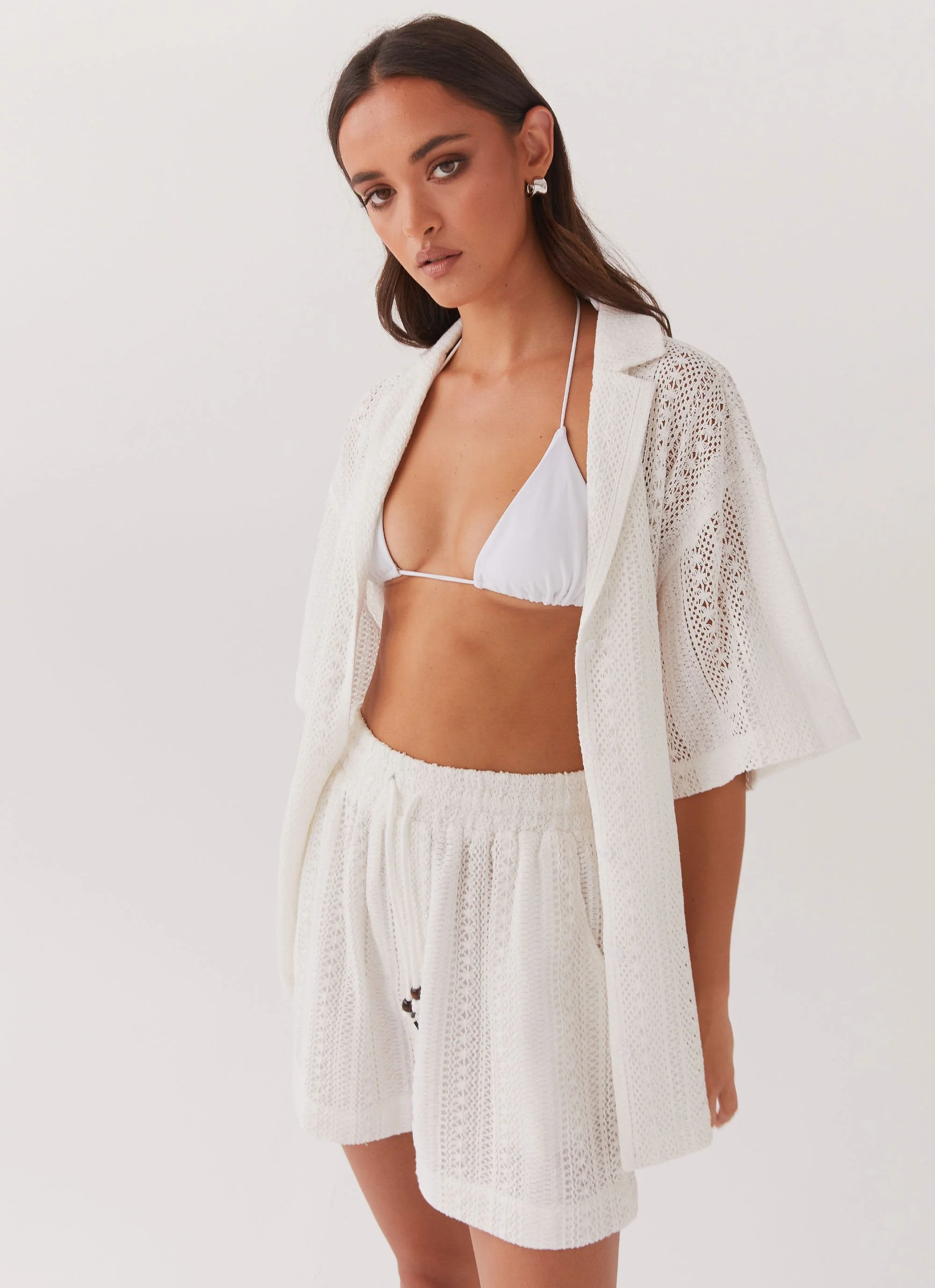 Sun Catcher Knit Shorts - Ivory - Image 5