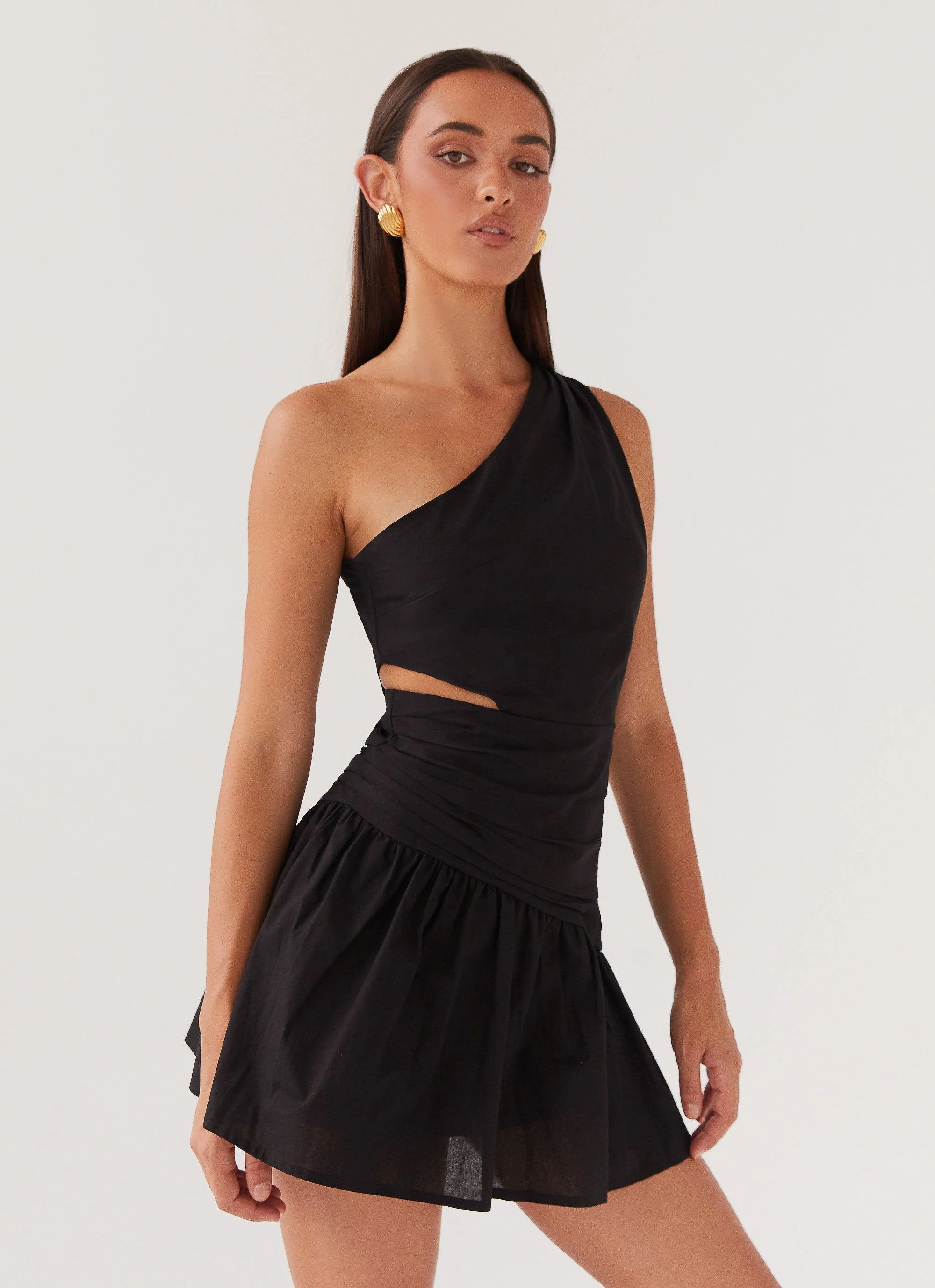 Sunkissed Hearts Linen Mini Dress - Black - Image 2