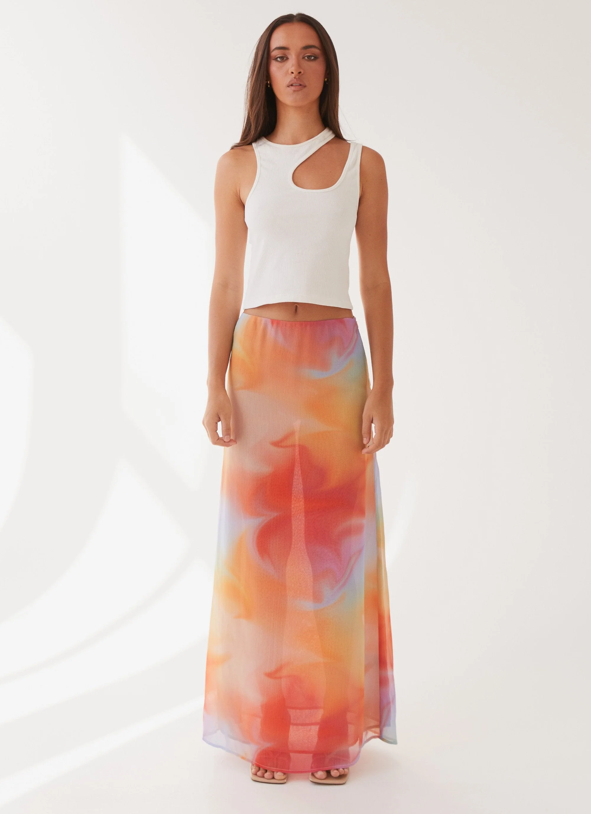 Sunlight Cascade Maxi Skirt - Rainbow Radiance - Image 2