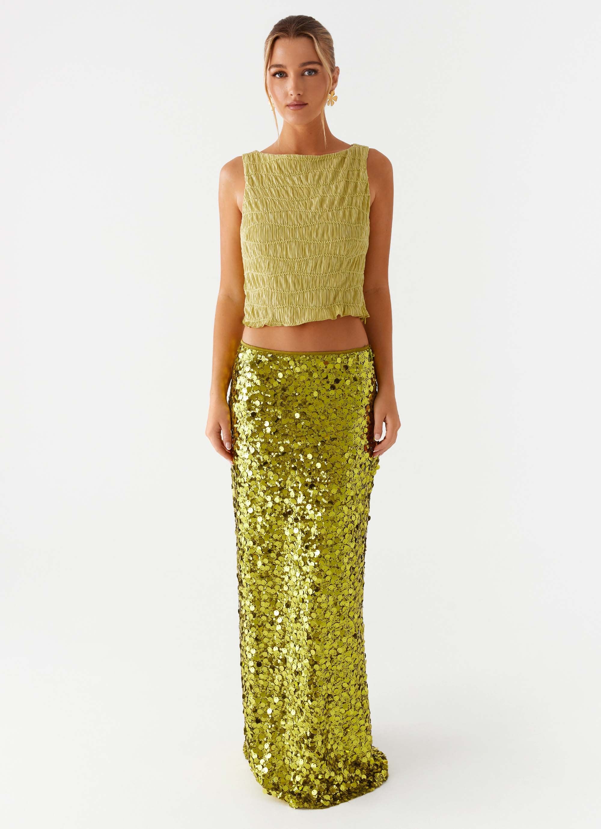 Supernova Boat Neck Top - Lime - Image 4