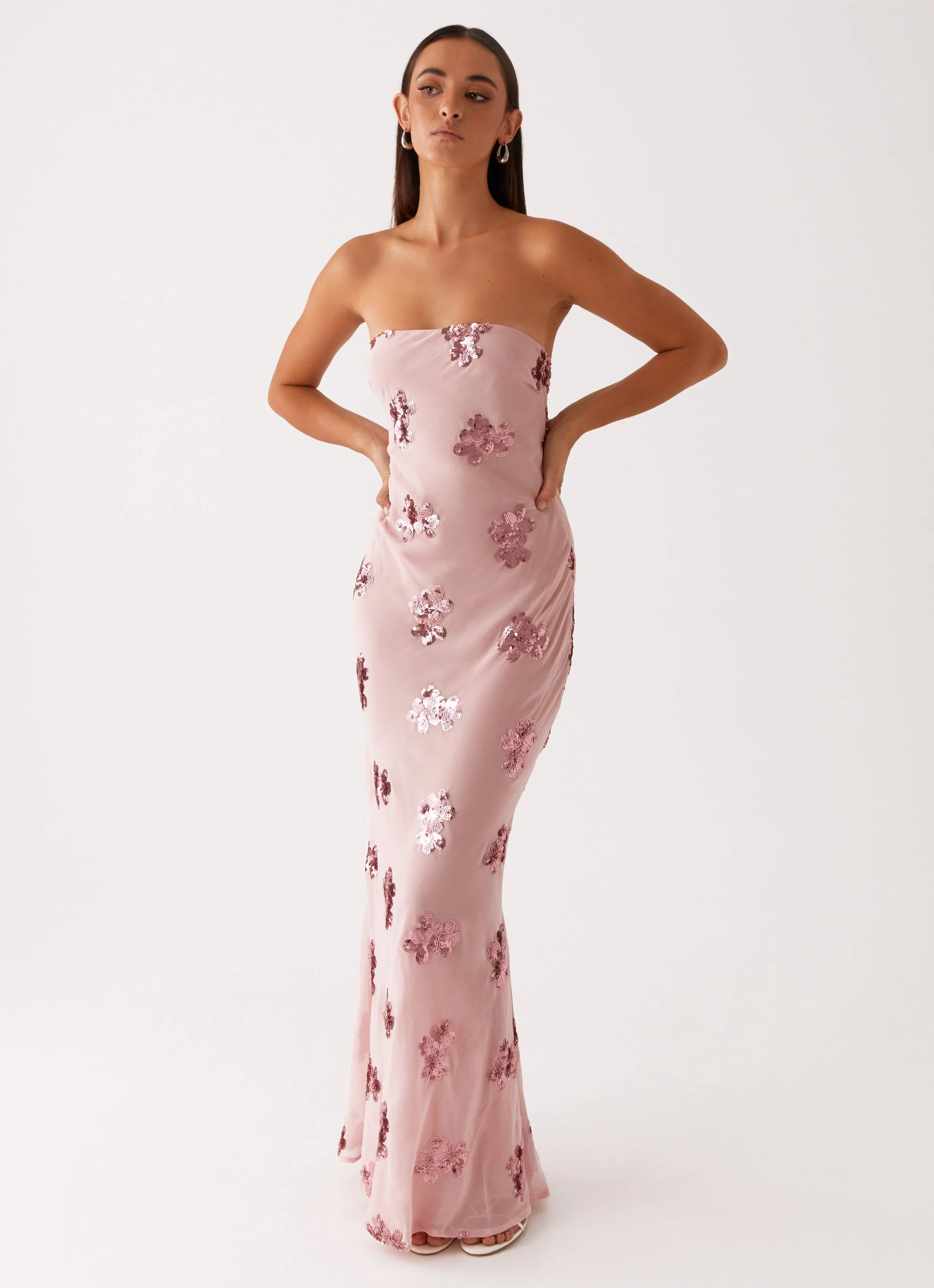 Sweet Escape Sequin Maxi Dress - Baby Pink - Image 5