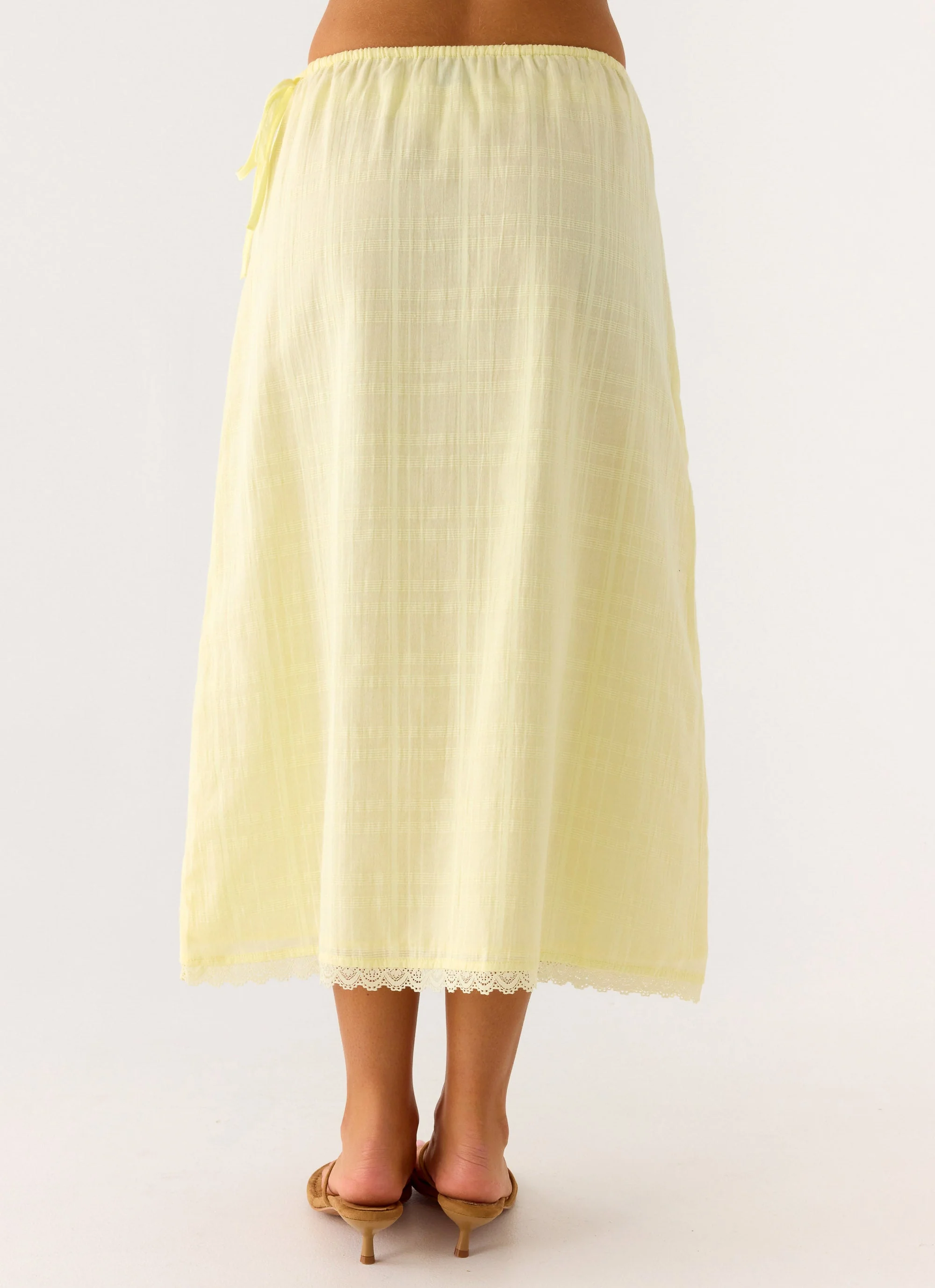 Sweet Lullaby Midi Skirt - Lemon Yellow - Image 4