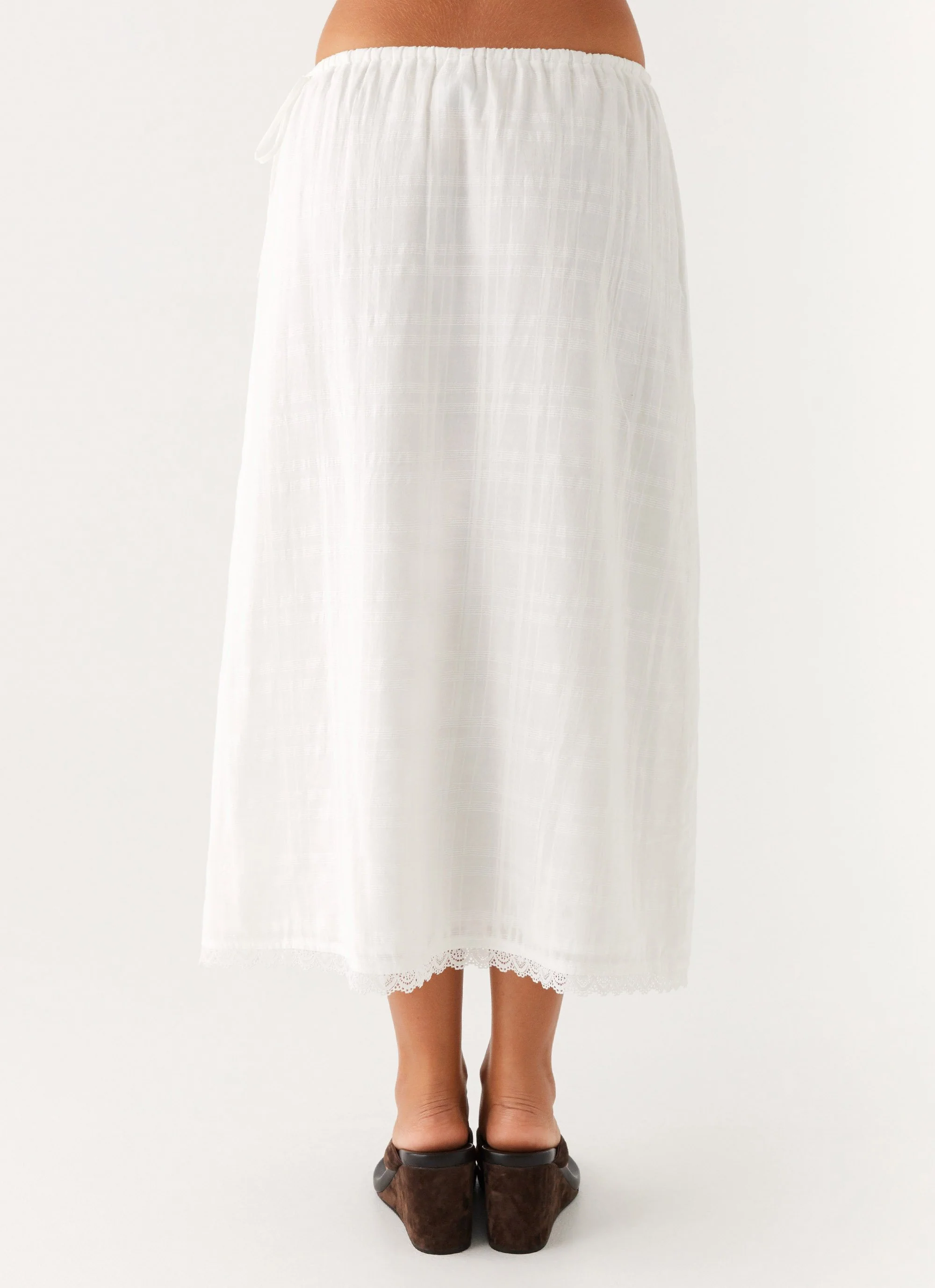 Sweet Lullaby Midi Skirt - White - Image 4