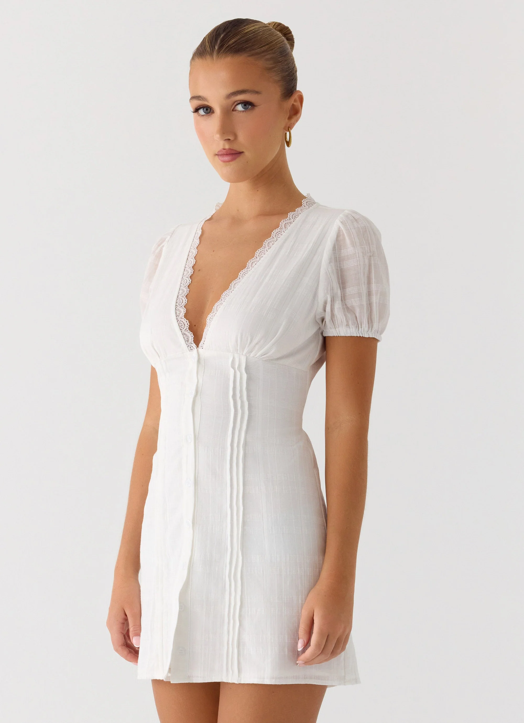 Sweet Lullaby Mini Dress - White - Image 3