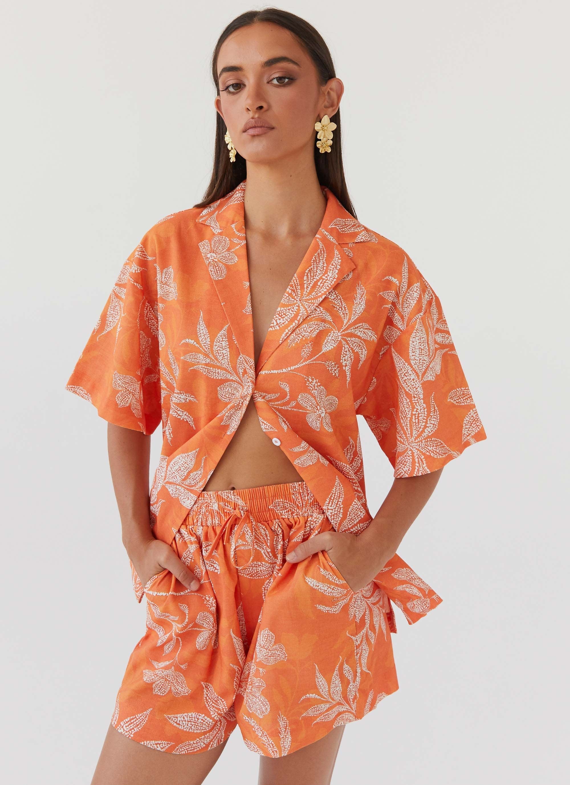 Sweet Relief Linen Shorts - Tropic Sunset - Image 6