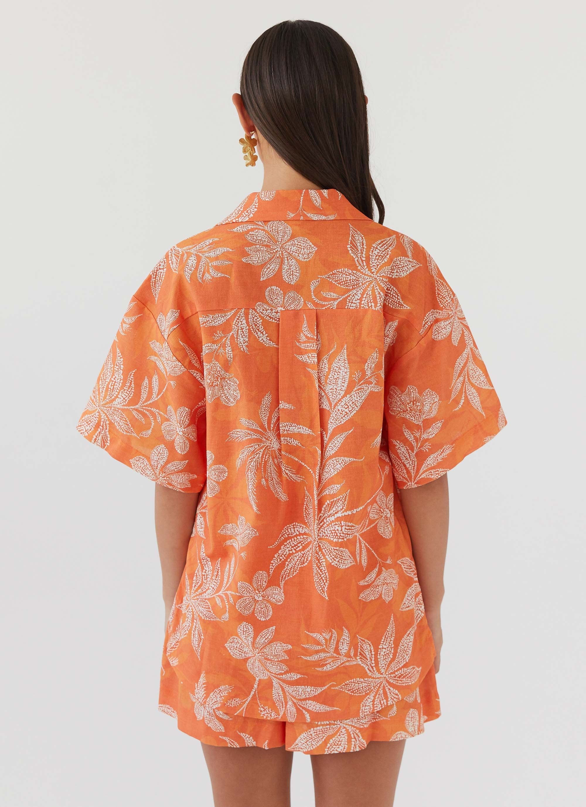 Sweet Relief Oversized Linen Shirt - Tropic Sunset - Image 4