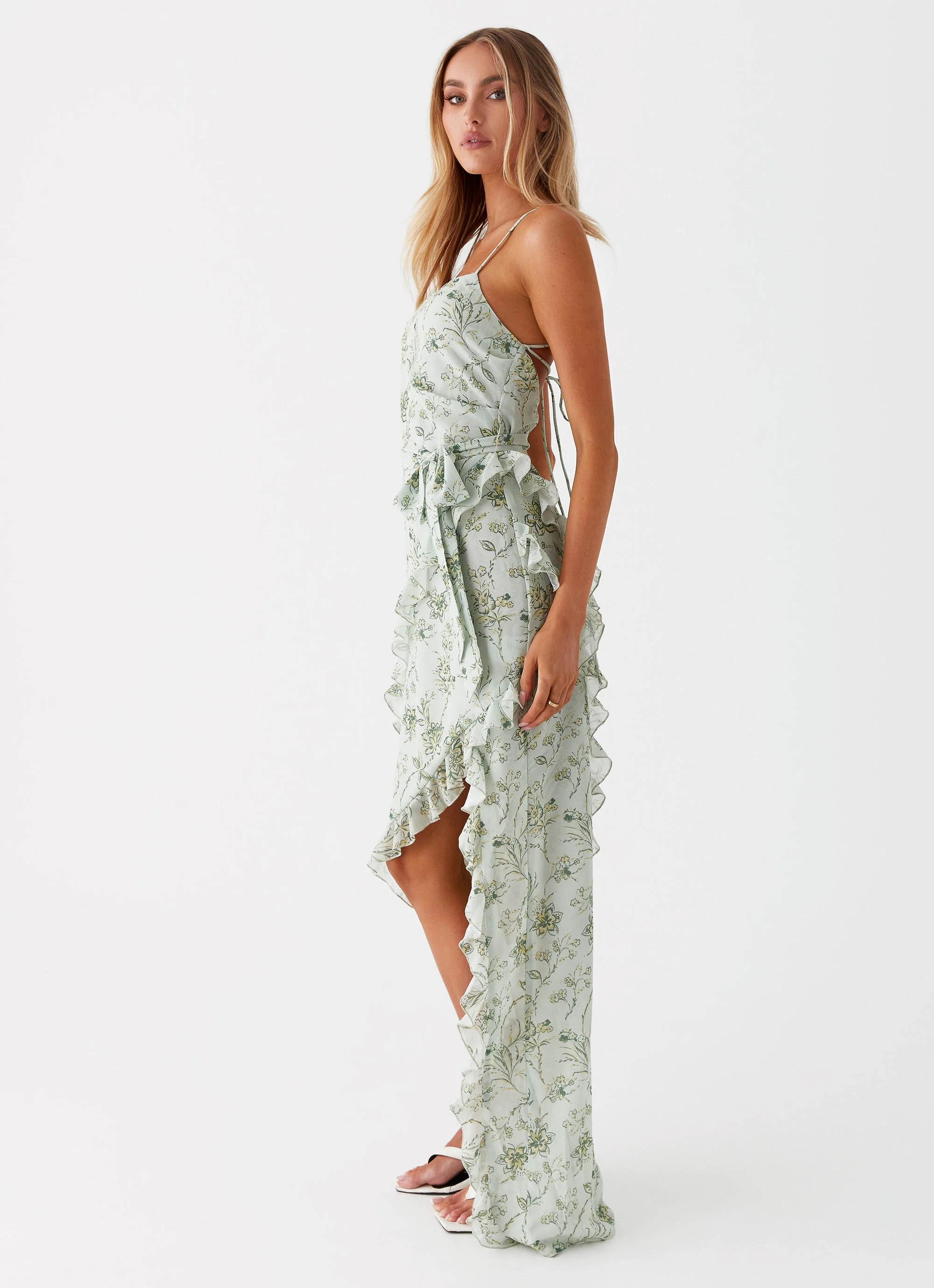 Sweet Serenity Maxi Dress - Sage Floral - Image 3